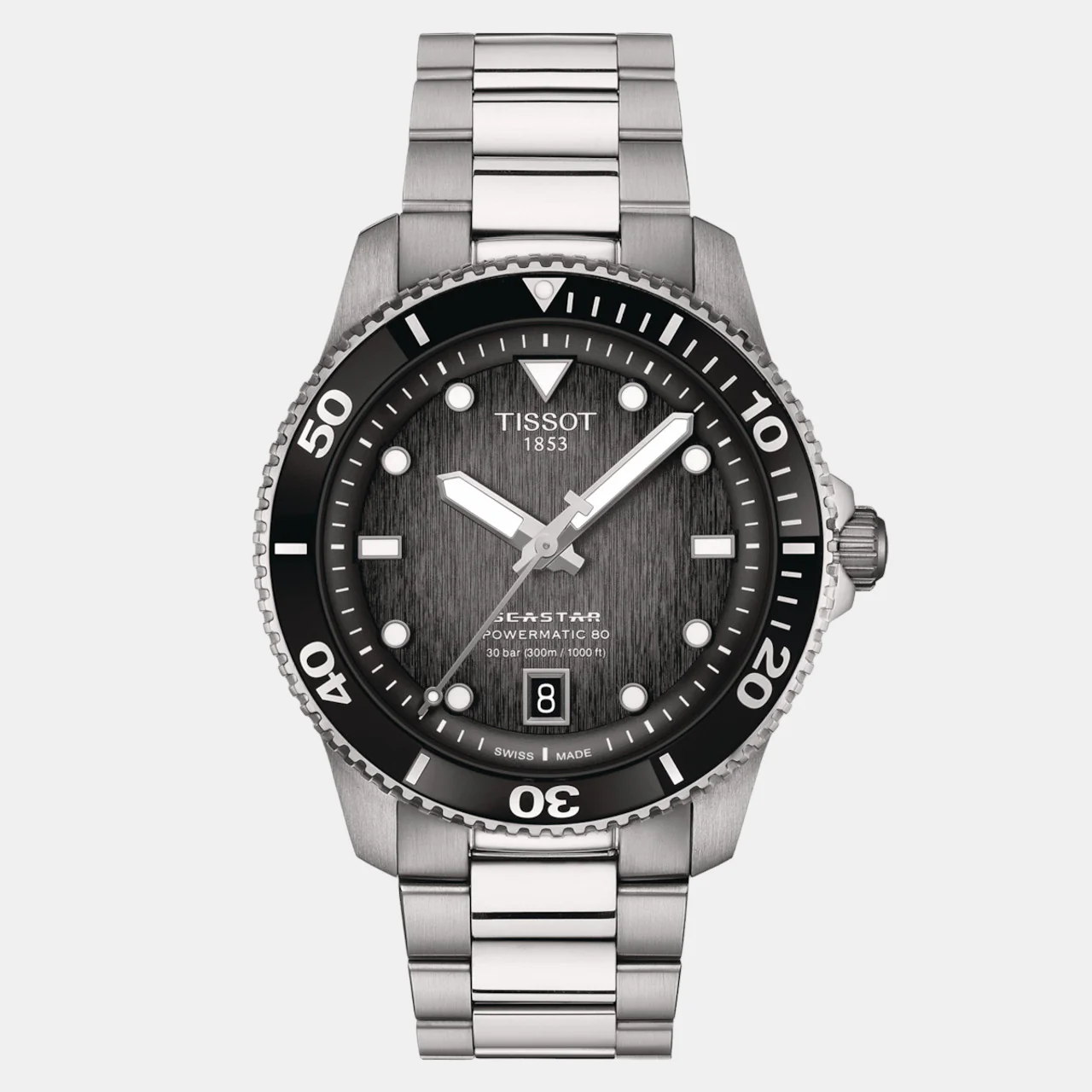 Seastar 1000 Men Automatic Graded Grey-Black Dial Analog Stainless Steel Watch T1208071105100 - Image 2