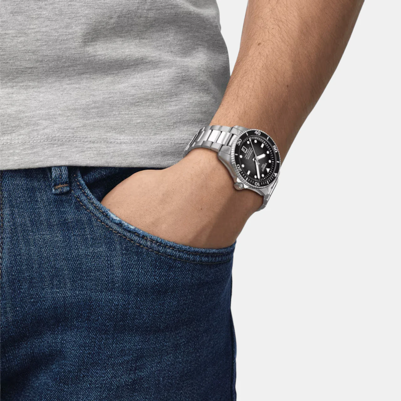 Seastar 1000 Men Automatic Graded Grey-Black Dial Analog Stainless Steel Watch T1208071105100 - Image 6