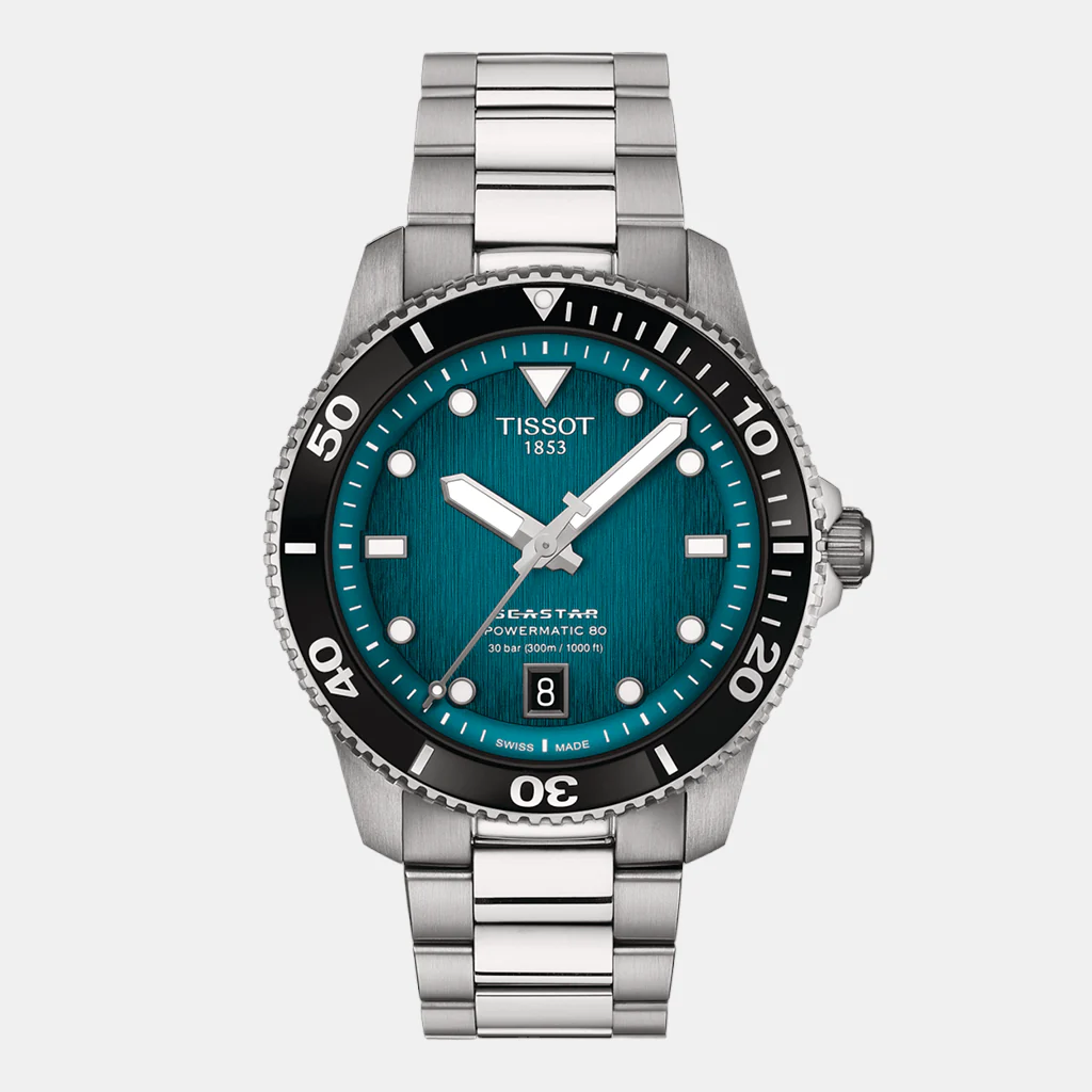 Seastar 1000 Men Automatic Graded Turquoise-Black Dial Analog Stainless Steel Watch T1208071109100 - Image 2