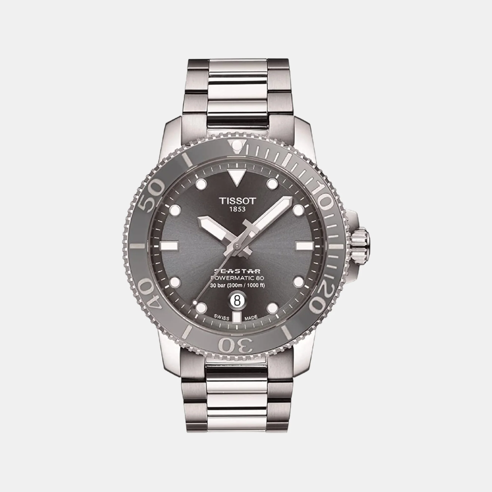Seastar 1000 Men Automatic Grey Dial Analog Stainless Steel Watch T1204071108101 - Image 2