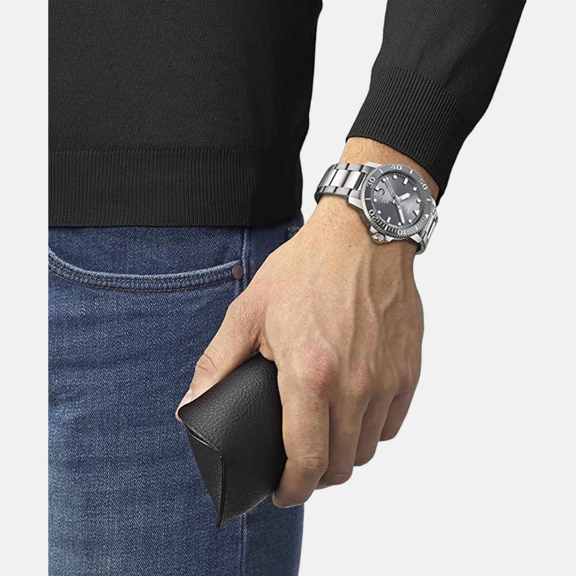 Seastar 1000 Men Automatic Grey Dial Analog Stainless Steel Watch T1204071108101 - Image 5