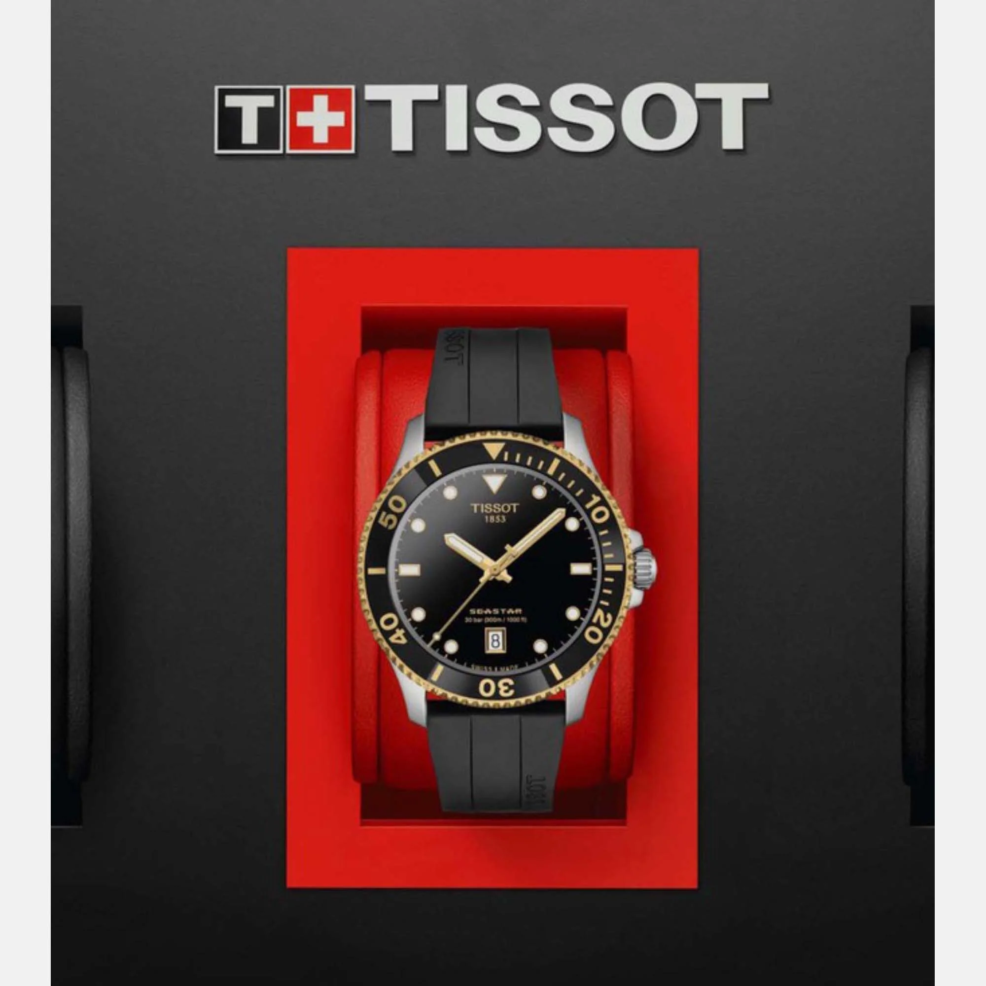 Seastar 1000 Men Quartz Black Dial Analog Silicone Watch T1204102705100 - Image 6