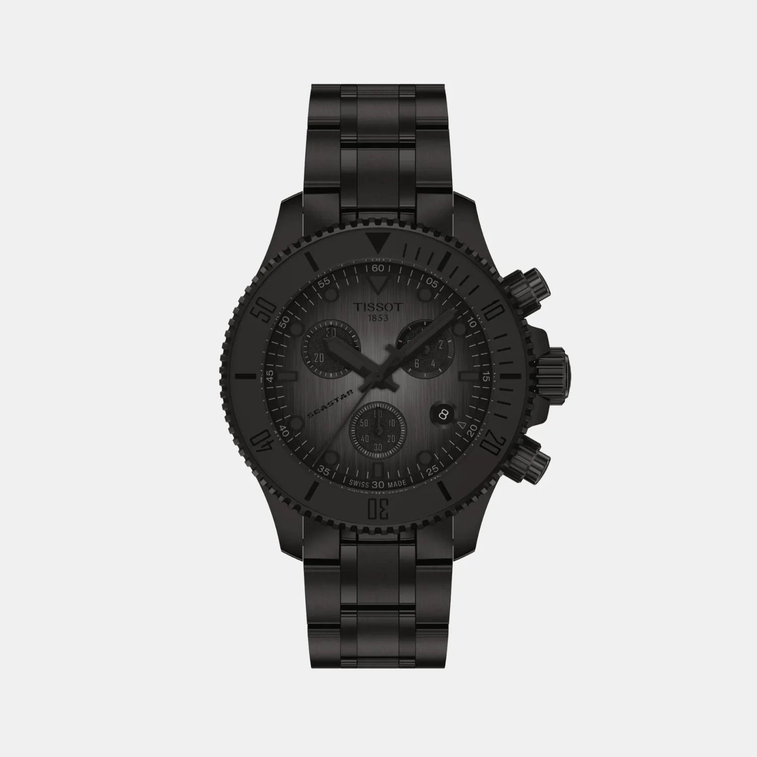 Seastar 1000 Men Quartz Black Dial Chronograph Silicone Watch T1202173306100 - Image 6