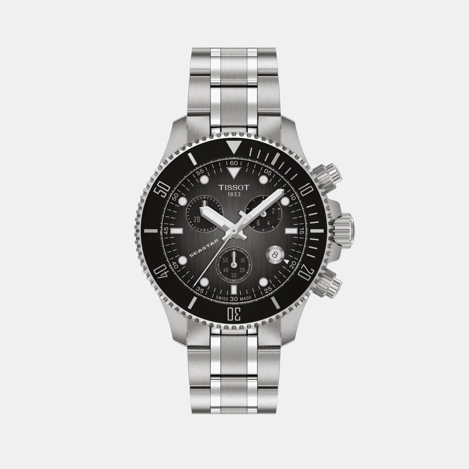 Seastar 1000 Men Quartz Black Dial Chronograph Stainless Steel Watch T1202171106100 - Image 6