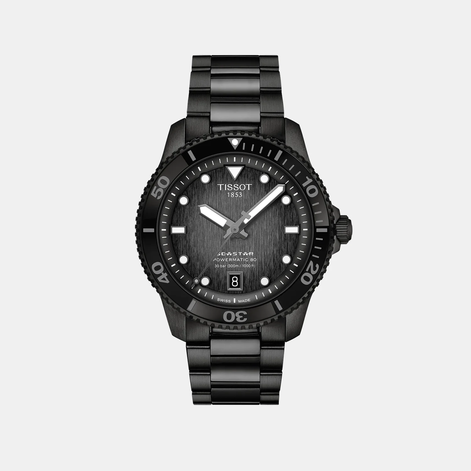 Seastar 1000 Powermatic 80 Men Automatic Graded Grey-Black Dial Analog Stainless Steel Watch T1208073305100