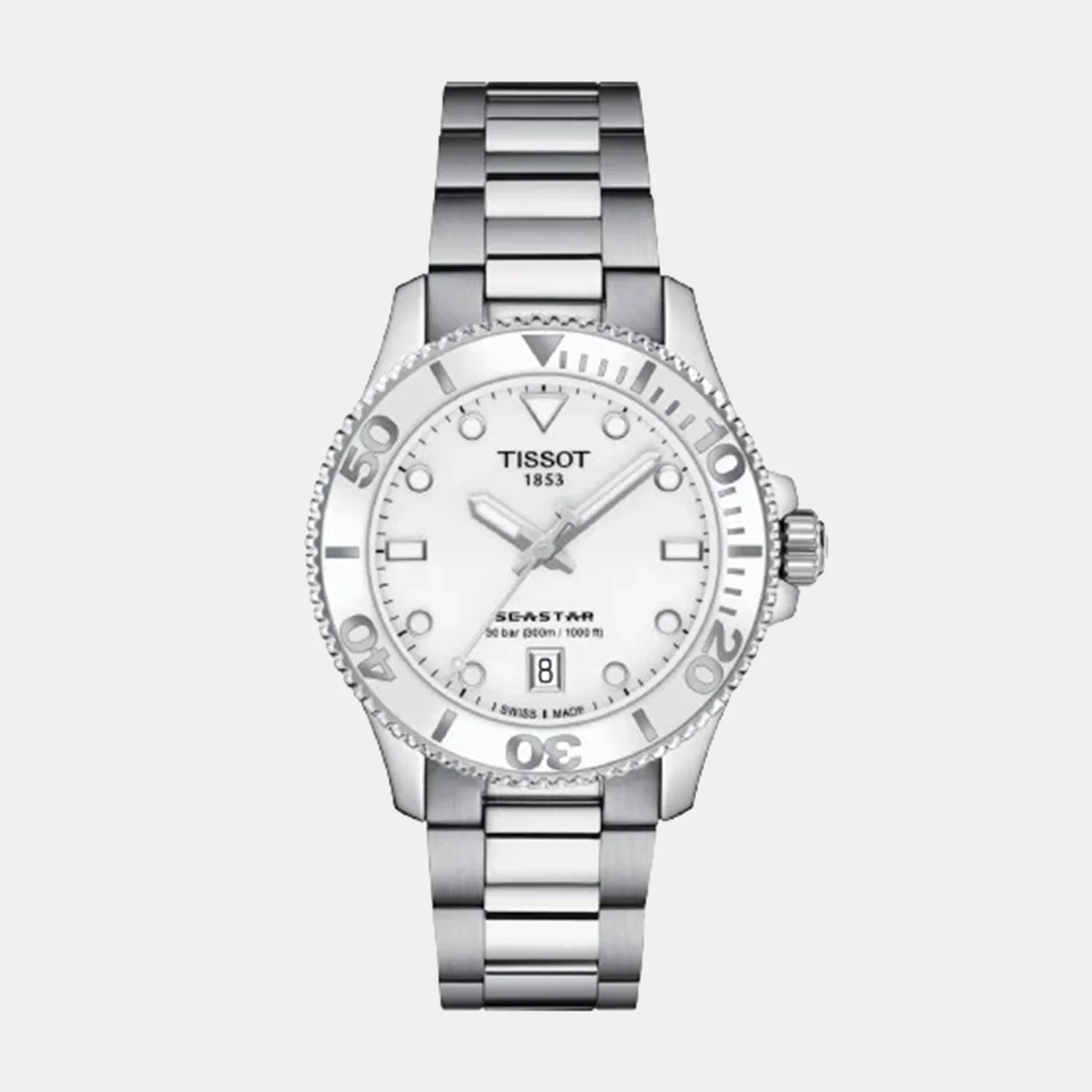 Seastar 1000 Unisex Quartz White Dial Analog Watch T1202101101100