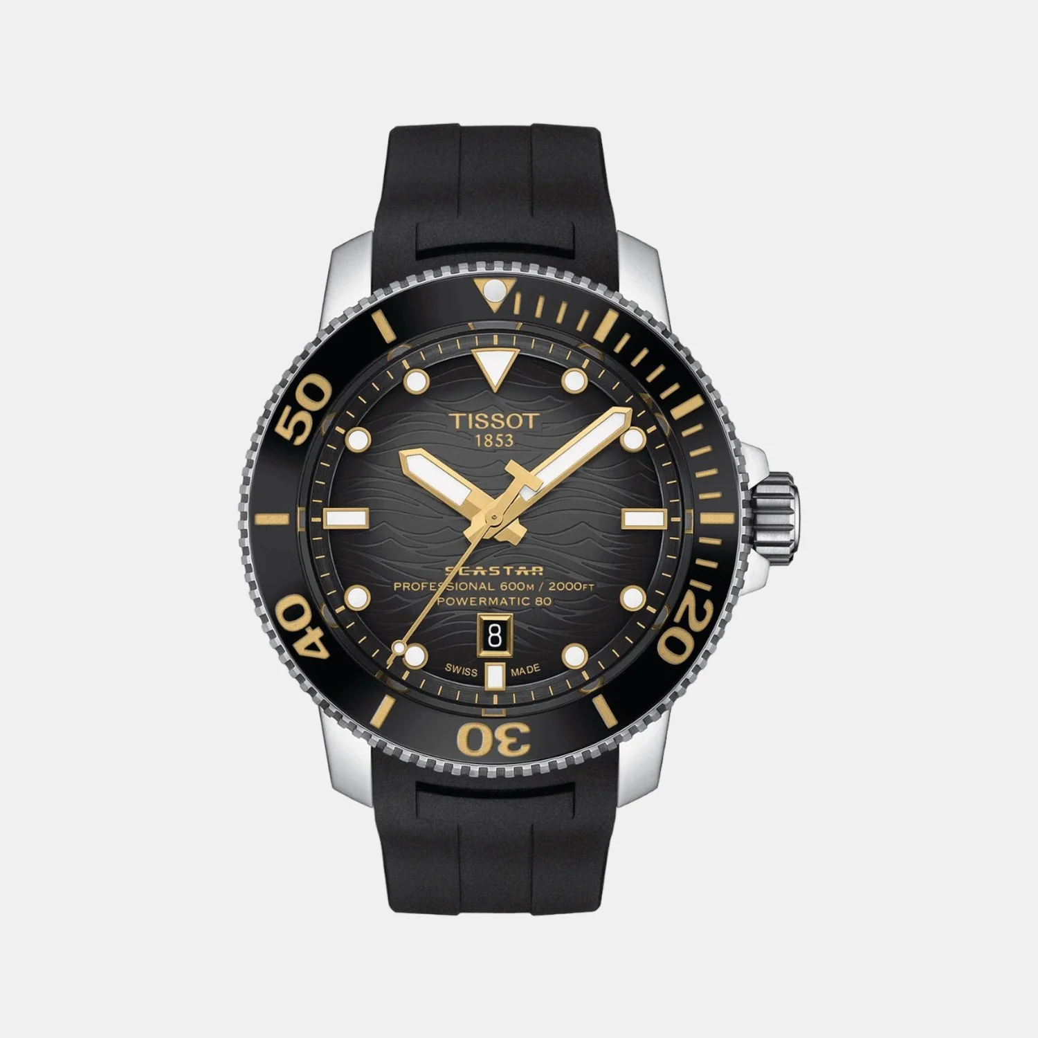 Seastar 2000 Men Automatic Graded Grey-Black Dial Analog Rubber Watch T1206071744101