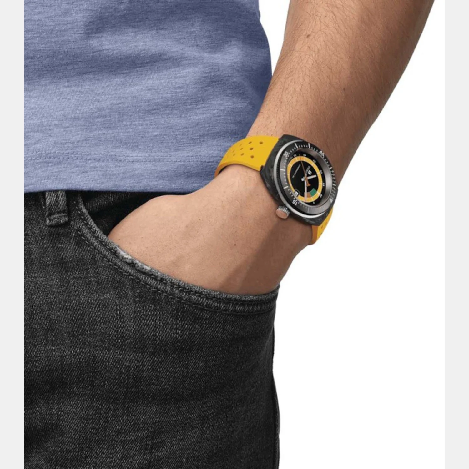 Sideral S Men Automatic Black Dial Analog Rubber Watch T1454079705700 - Image 9