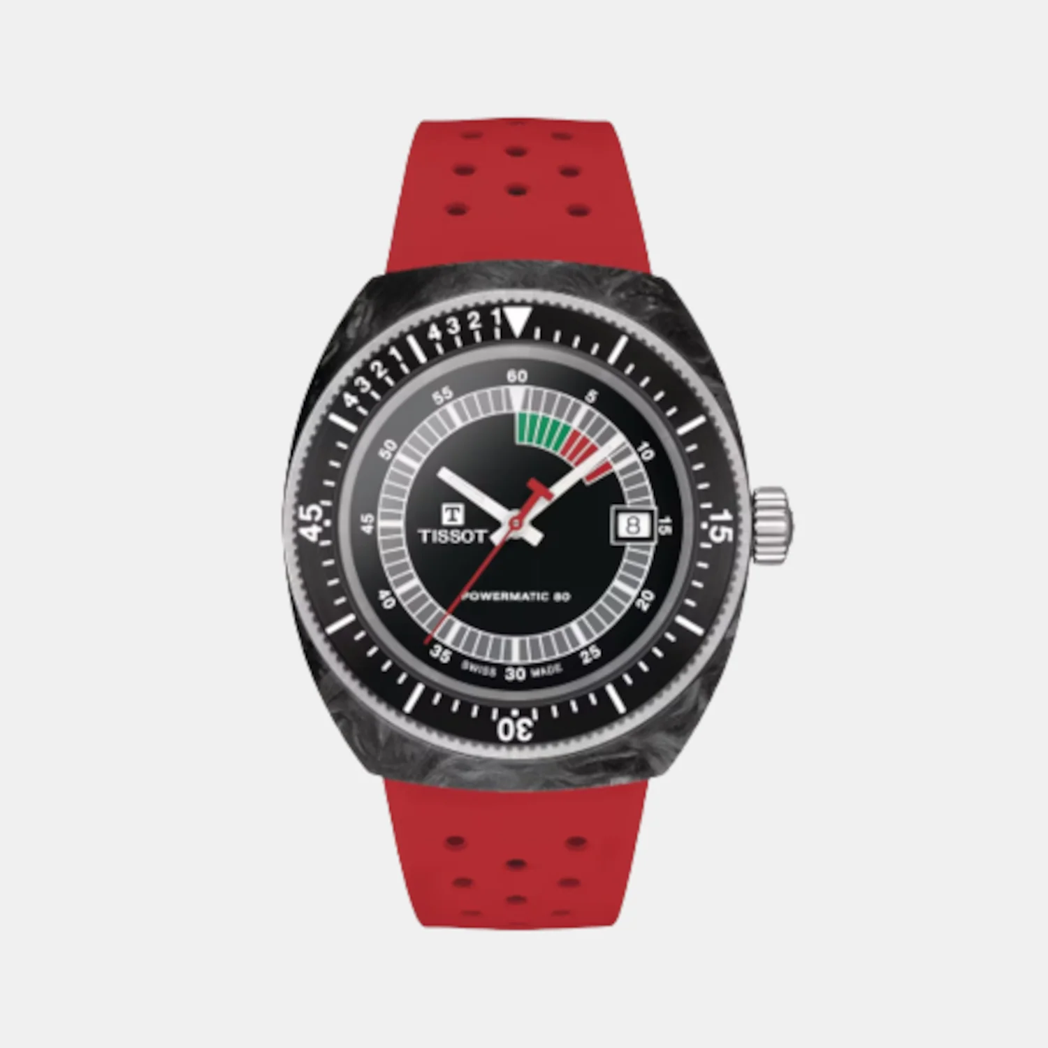 Sideral S Men Automatic Black Dial Rubber Watch T1454079705702