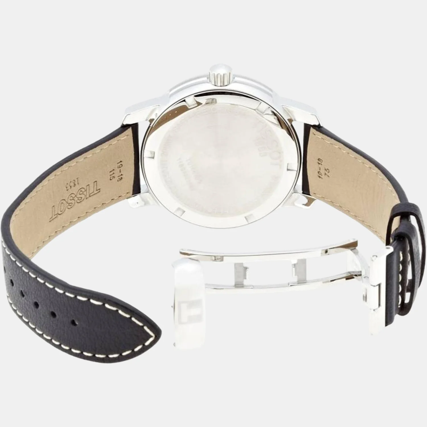 Men Black Analog Leather Watch T0144101605700 - Image 3