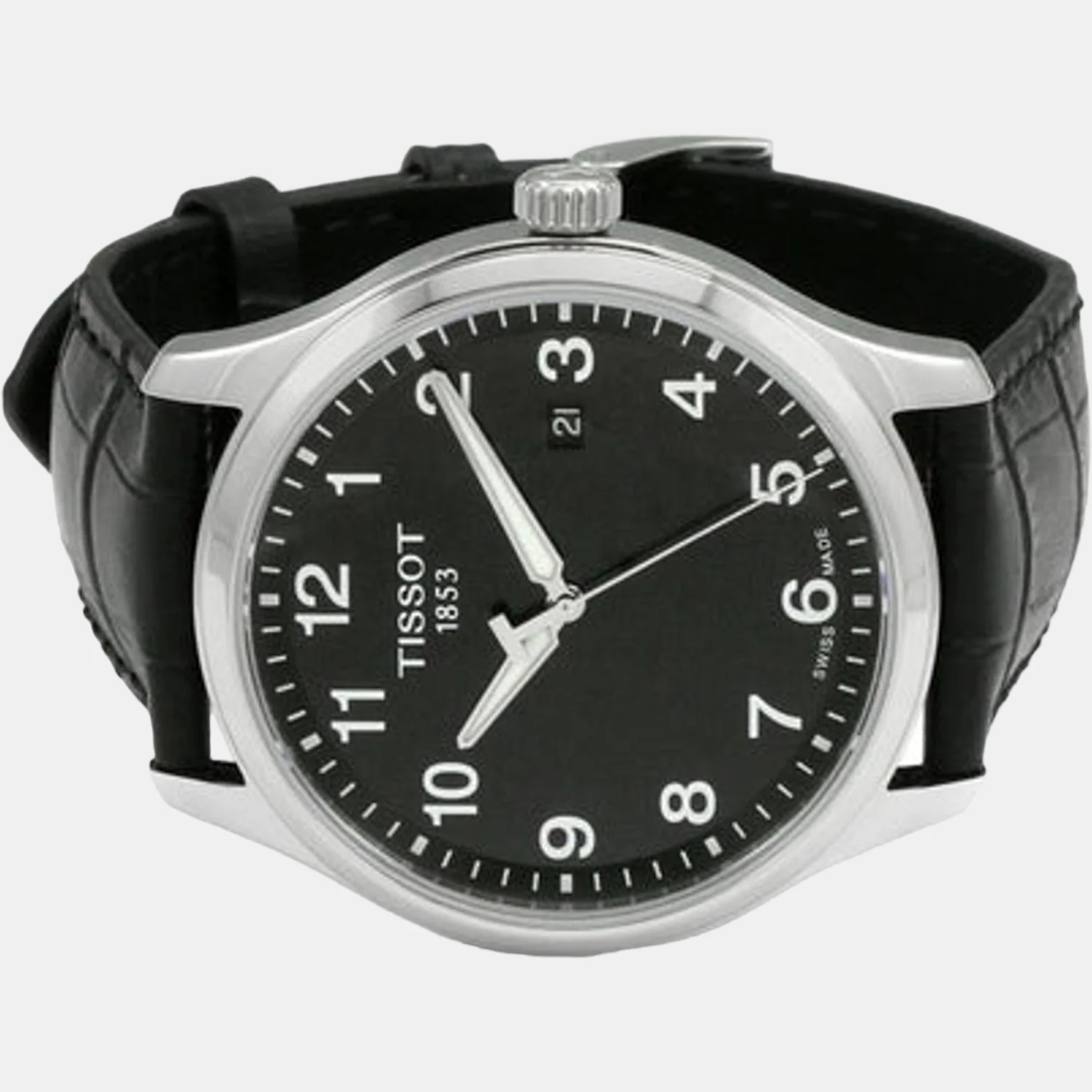 Tissot Gentleman Men Quartz Black Dial Analog Leather Watch T1164101605700 - Image 3