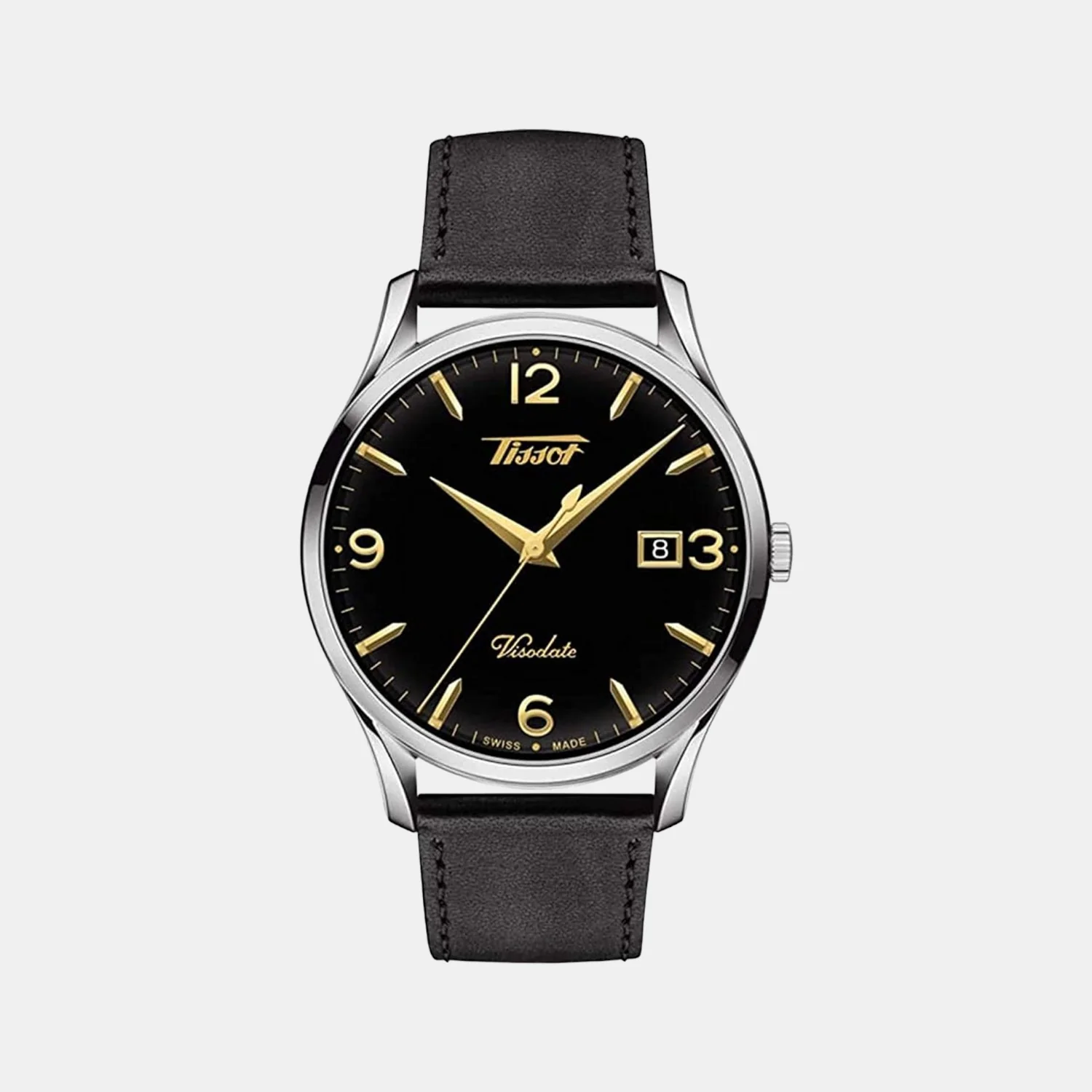 Heritage Visodate Men Analog Leather Watch T1184101605701
