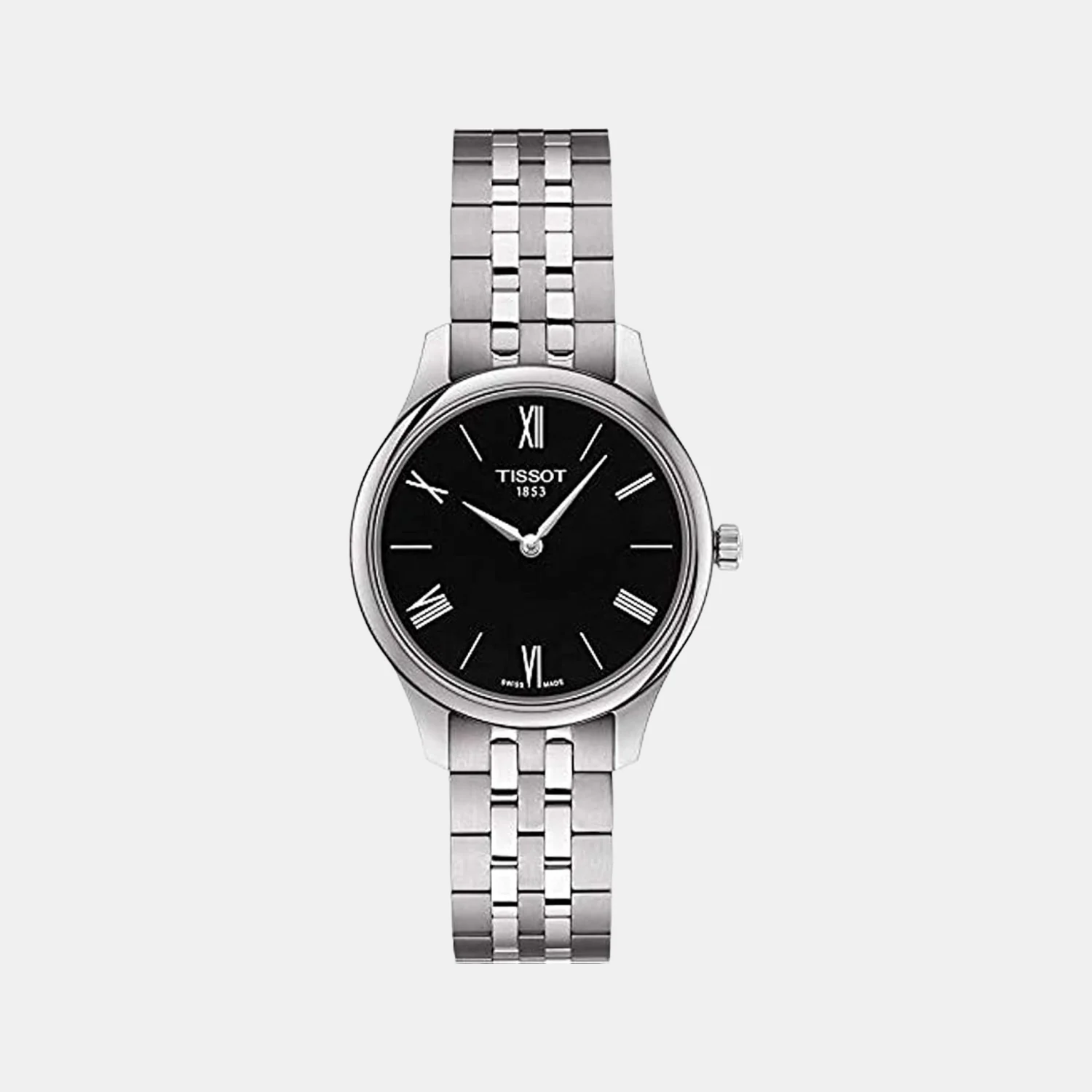 Tradition Women Quartz Black Dial Analog Stainless Steel Watch T0632091105800