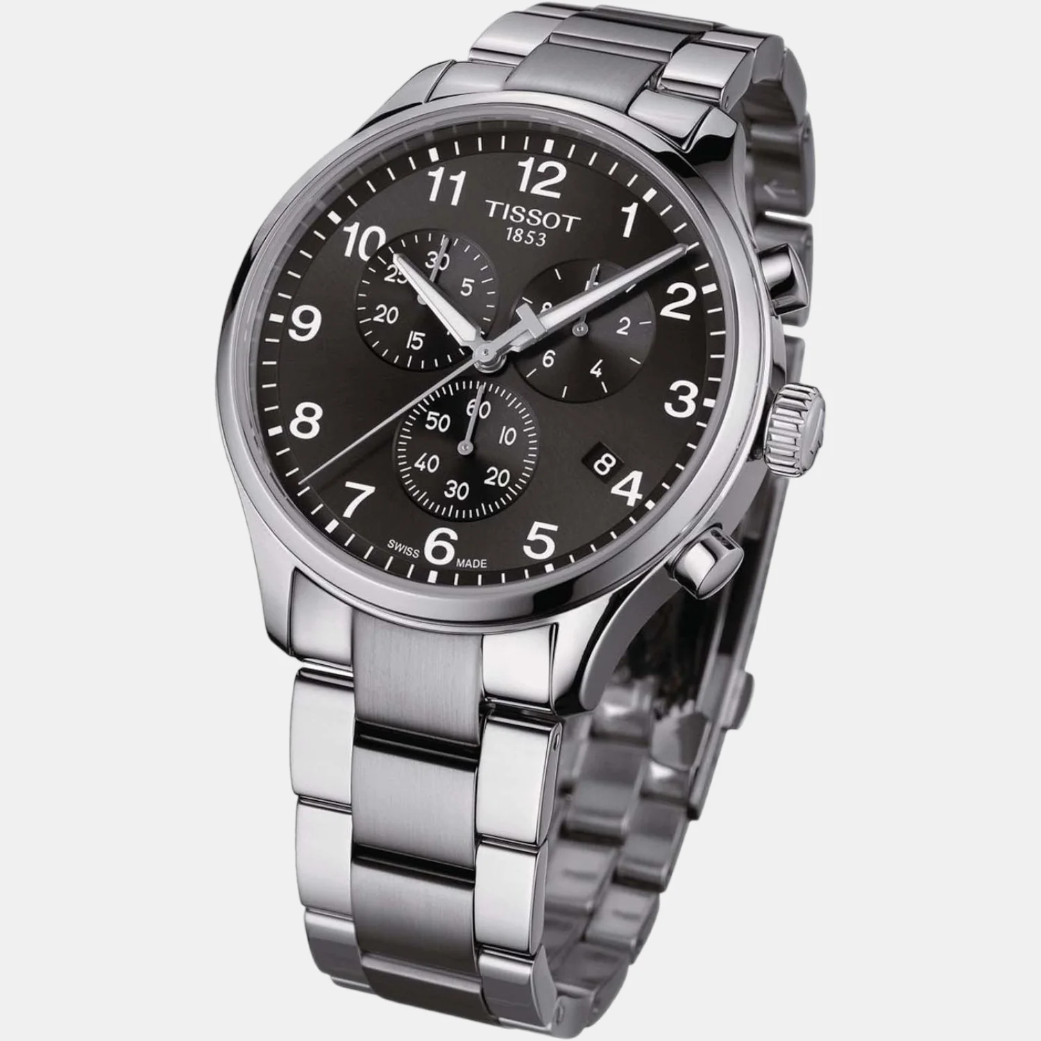 Tissot XL Men Quartz Black Dial Chronograph Stainless Steel Watch T1166171105701 - Image 2