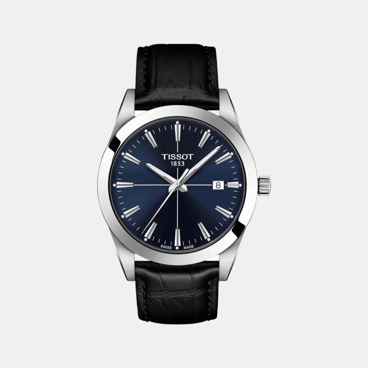 Tissot Gentleman Men Quartz Blue Dial Analog Leather Watch T1274101604101