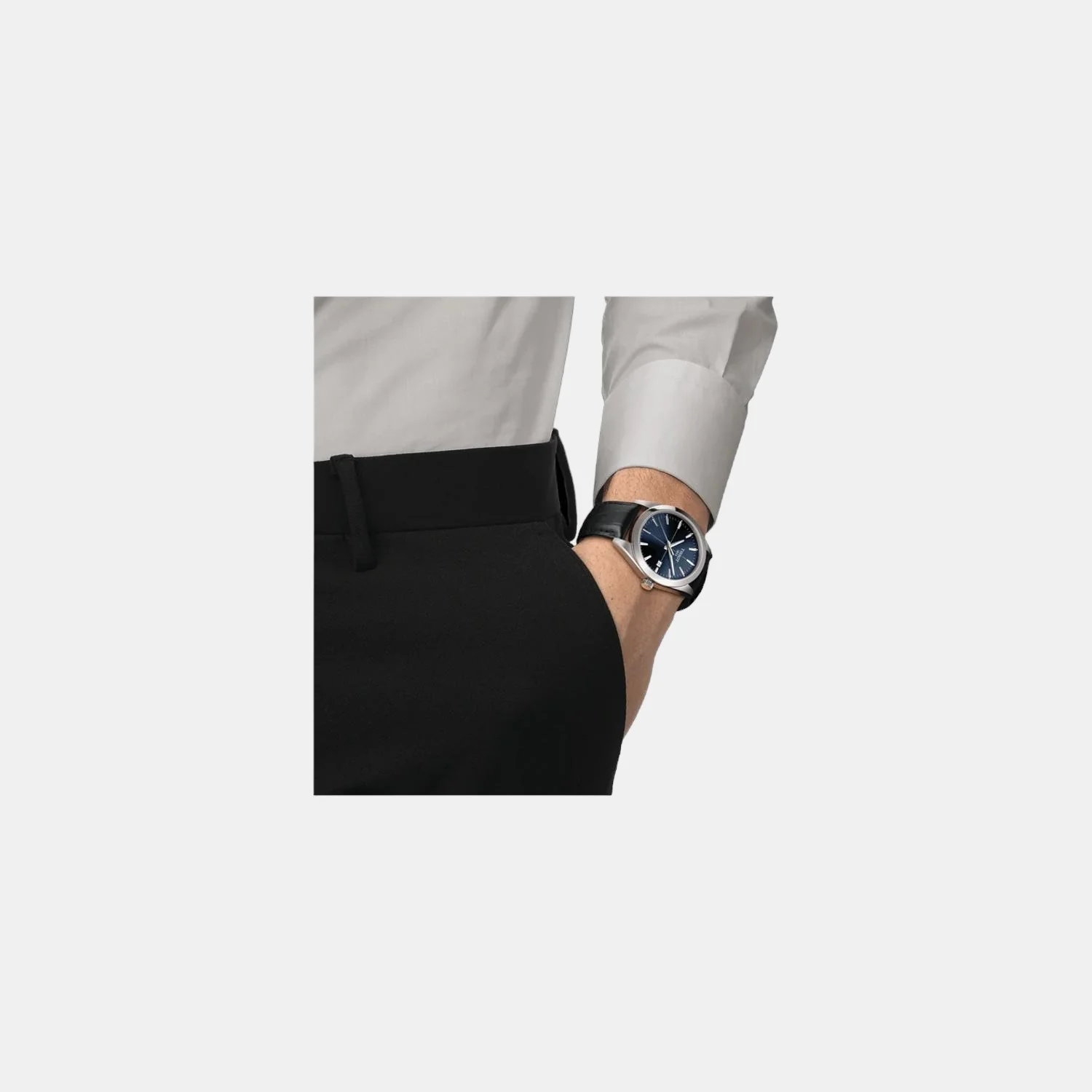 Tissot Gentleman Men Quartz Blue Dial Analog Leather Watch T1274101604101 - Image 5
