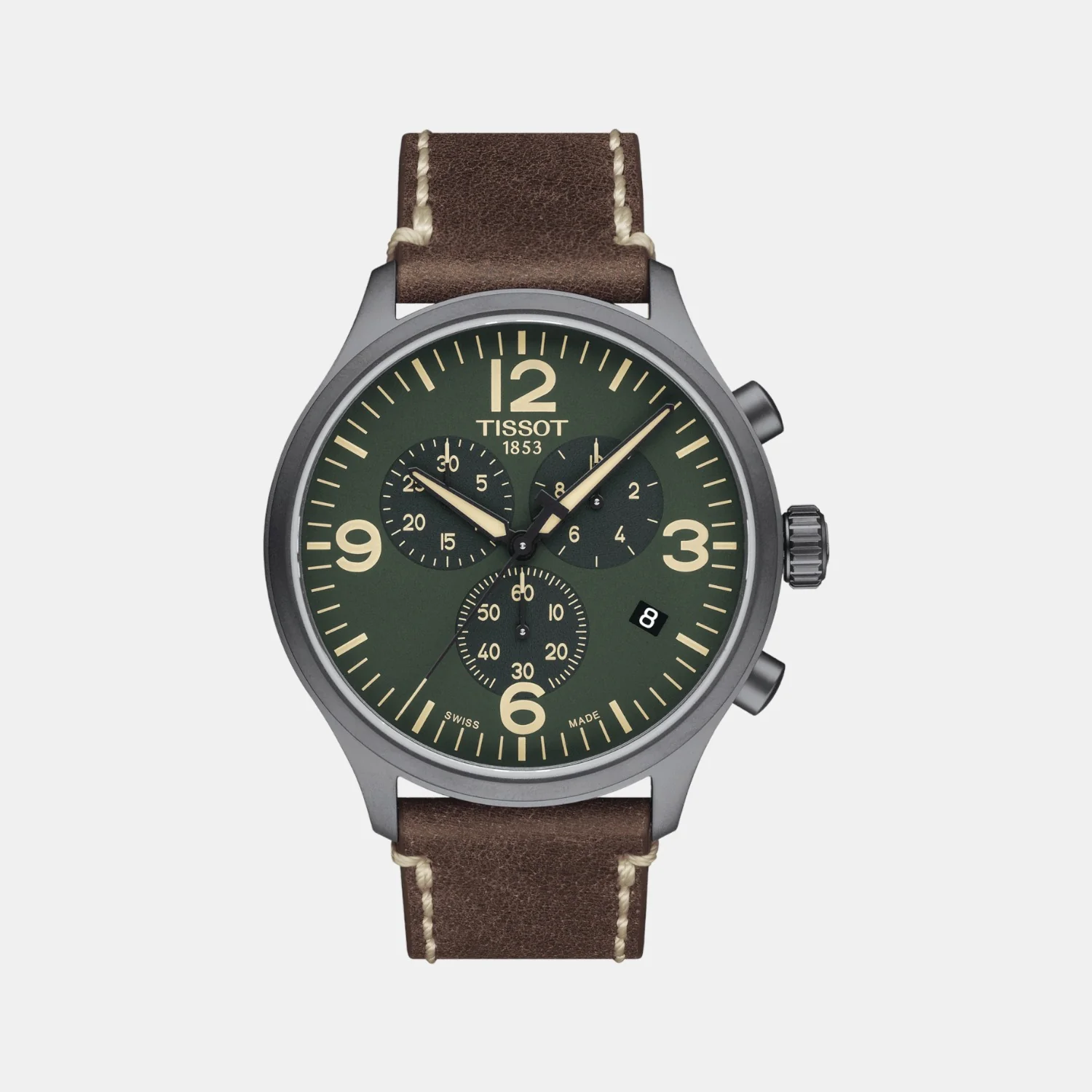 Chrono Xl Men Chronograph Leather Watch T1166173609700