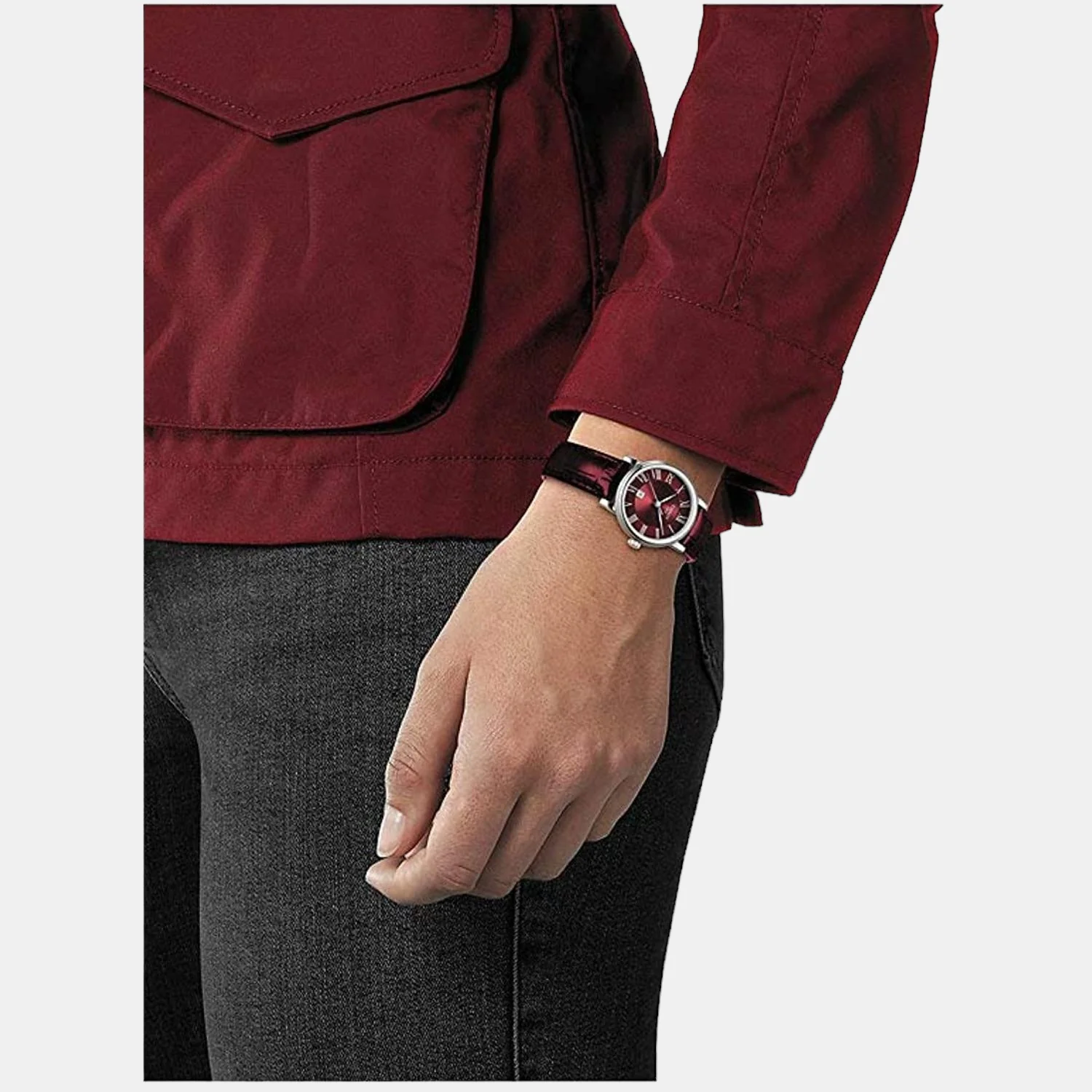 Carson Women Quartz Maroon Dial Analog Leather Watch T1222101637300 - Image 4