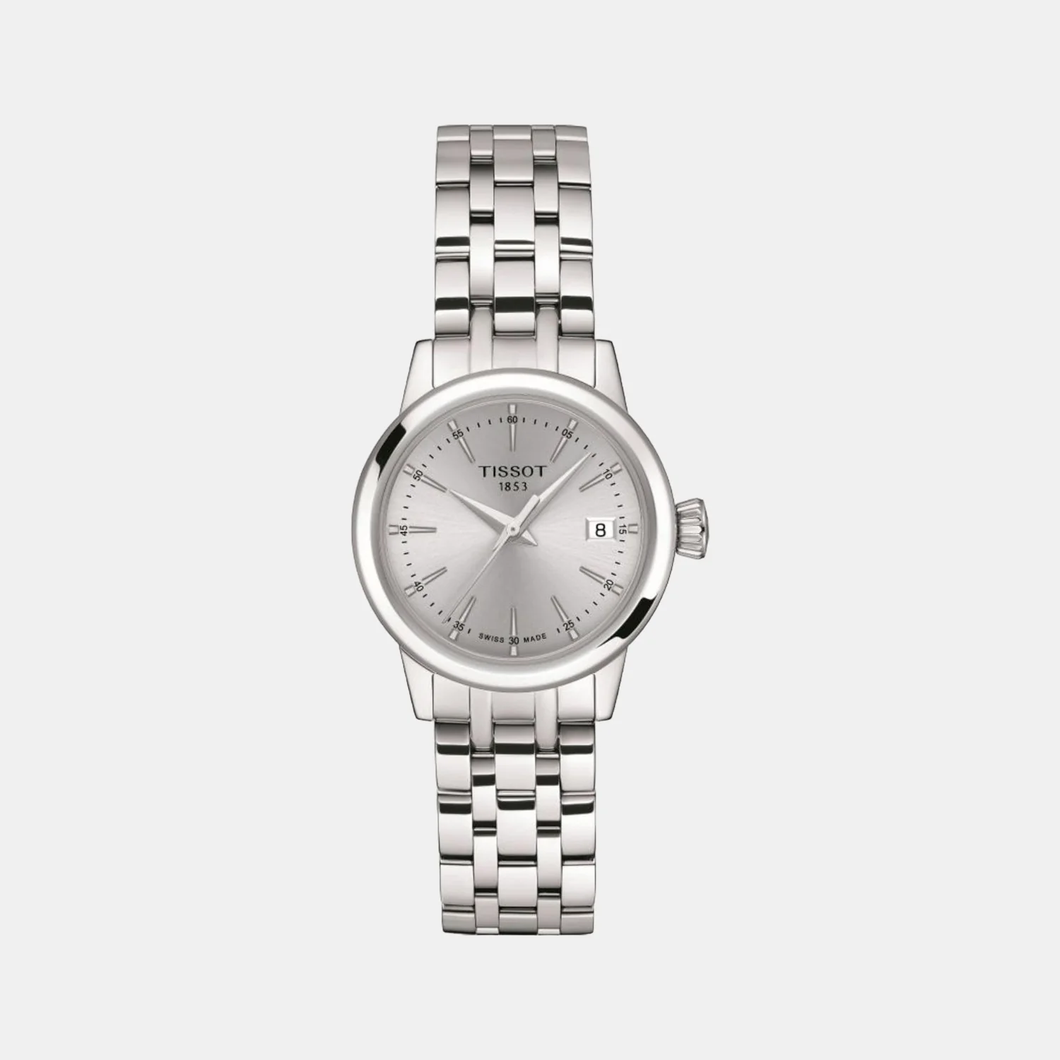 Classic Women Quartz Silver Dial Analog Stainless Steel Watch T1292101103100