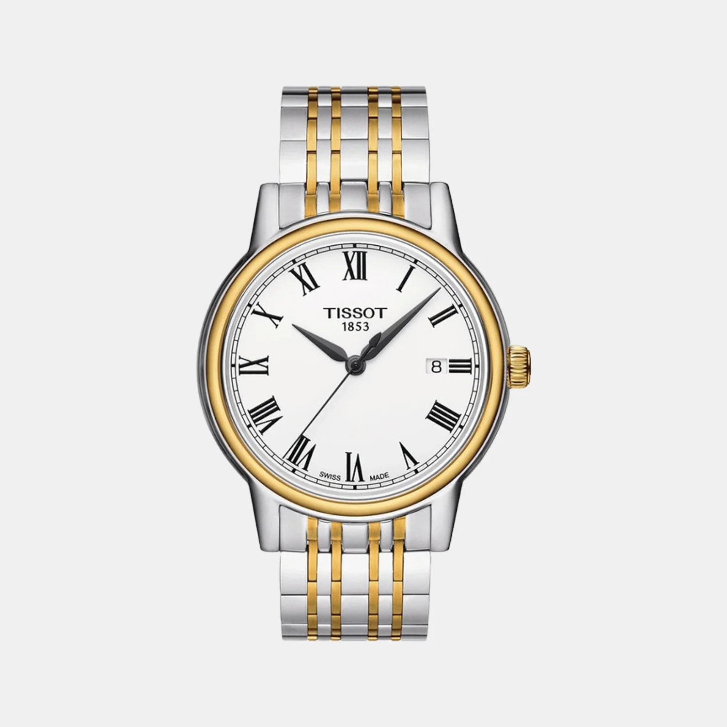 Men White Analog Stainless Steel Watch T0854102201300