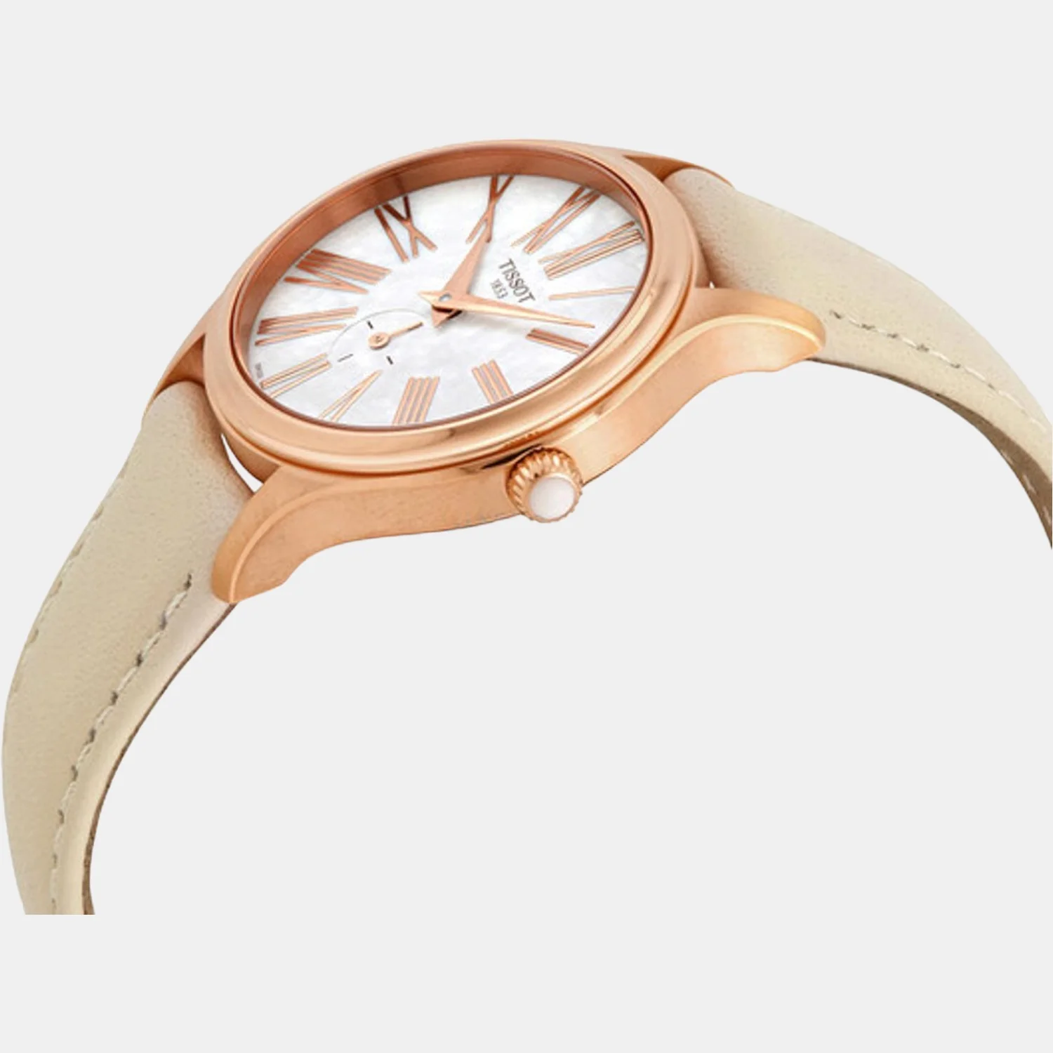 Women White Analog Leather Watch T1033103611301 - Image 2