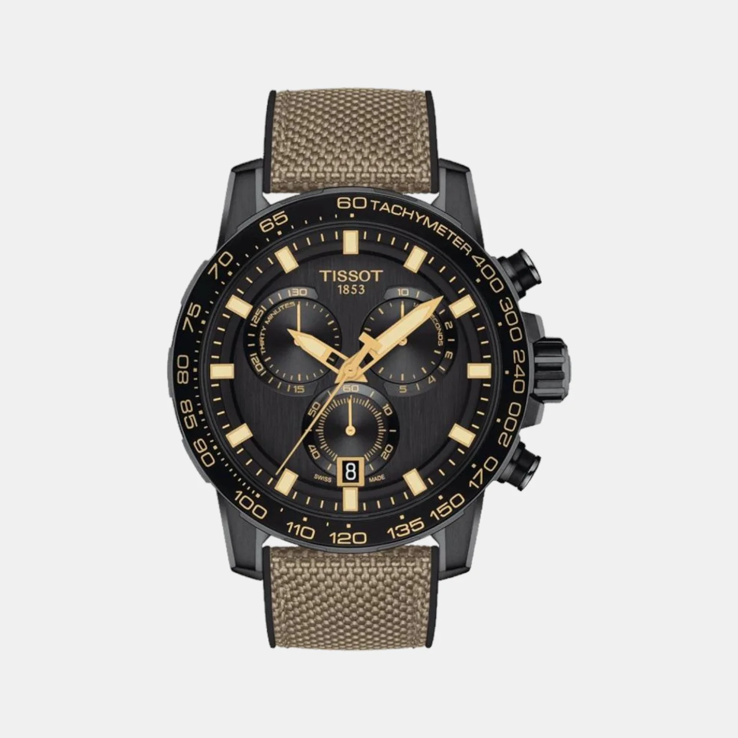 Supersport Chrono Men Quartz Black Dial Chronograph Rubber Watch T1256173705101