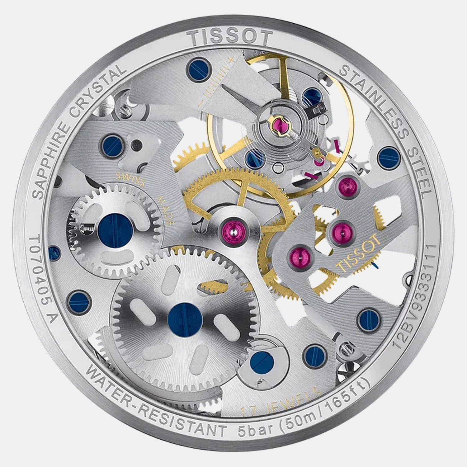 T-Complication Men Automatic Transparent Dial Analog Leather Watch T0704051641100 - Image 5