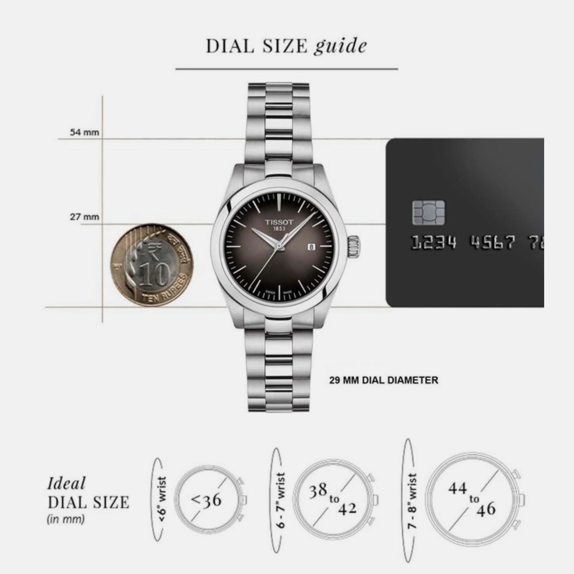T-My Lady Women Quartz Black Dial Analog Stainless Steel Watch T1320101106100 - Image 7