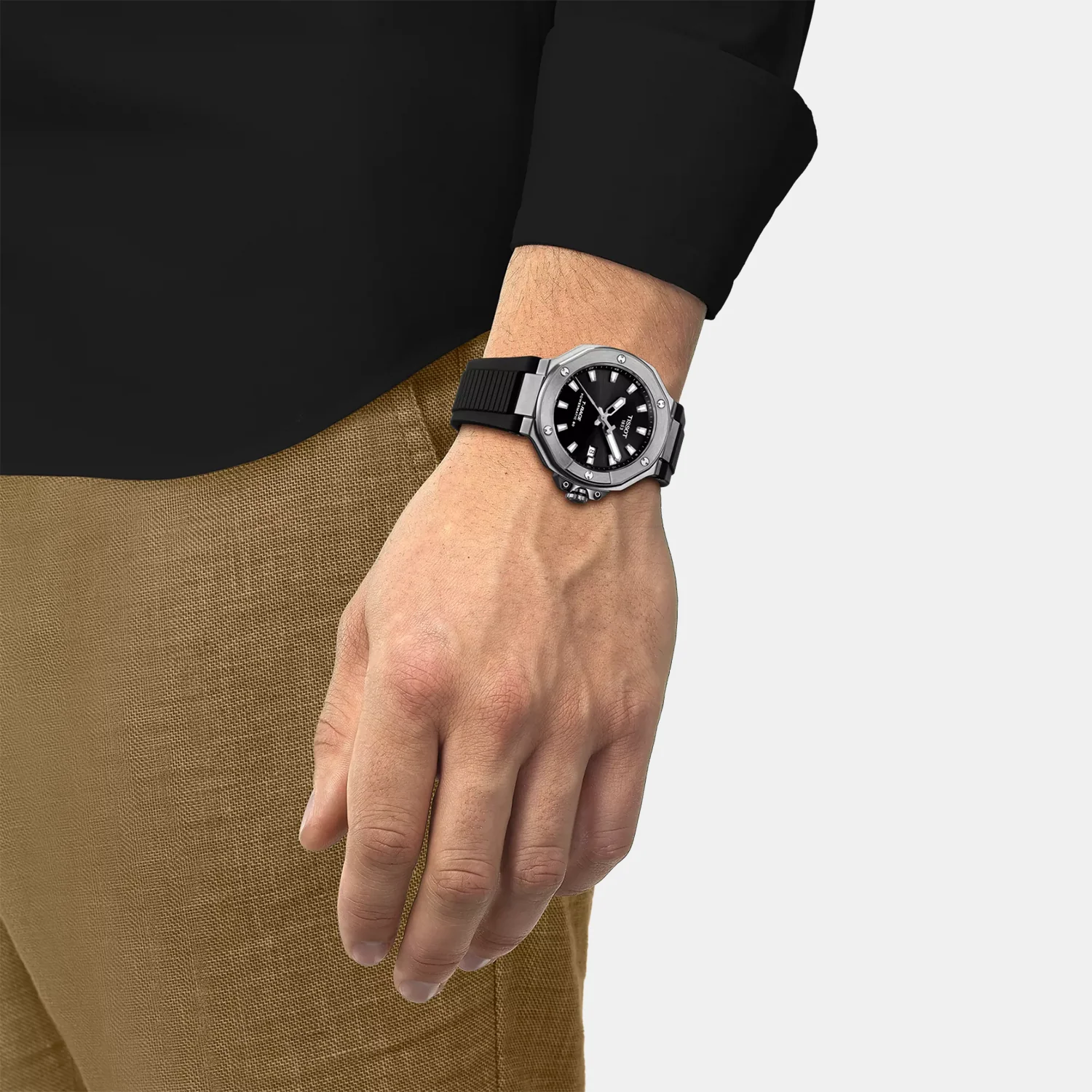 T-Race Men Automatic Black Dial Analog Silicone Watch T1418071705100 - Image 5