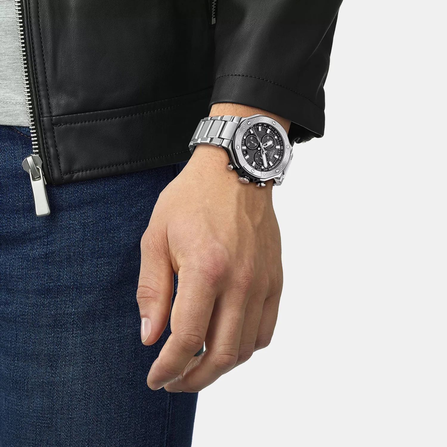 T-Race Men Quartz Black Dial Chronograph Steel Watch T1414171105101 - Image 4