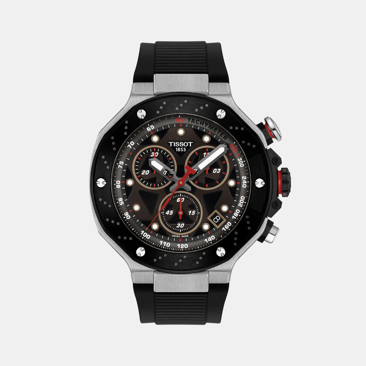 T-Race MotoGP Men Quartz Dark Grey Dial Chronograph Silicone Watch T1414172708100