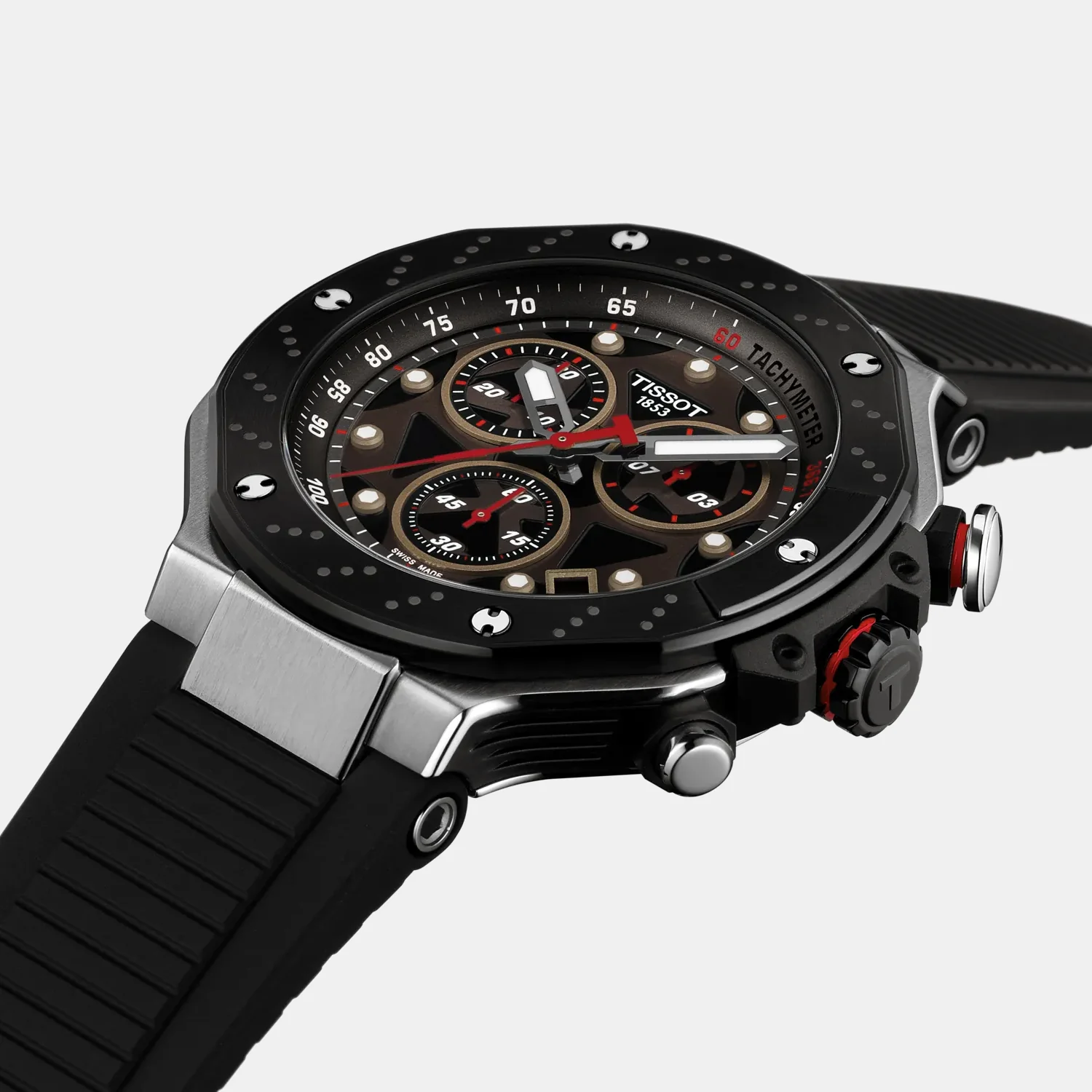 T-Race MotoGP Men Quartz Dark Grey Dial Chronograph Silicone Watch T1414172708100 - Image 4
