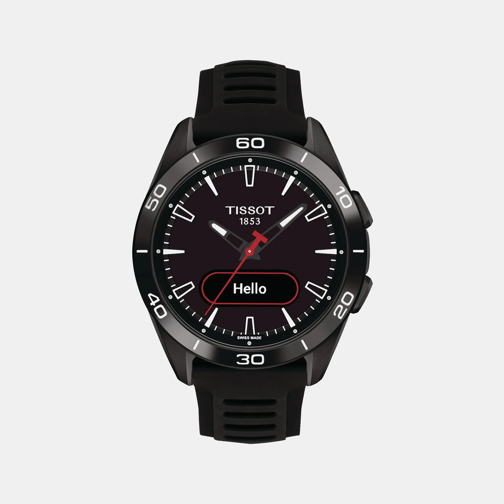 T-Touch Connect Sport Men Quartz Solar Black Dial Analog Silicone Watch T1534204705104
