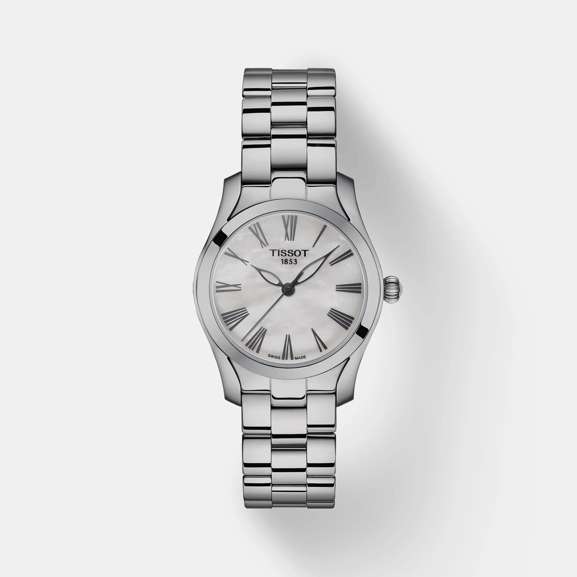 T-Wave Women Quartz White Mother Of Pearl Dial Analog Stainless Steel Watch T1122101111300