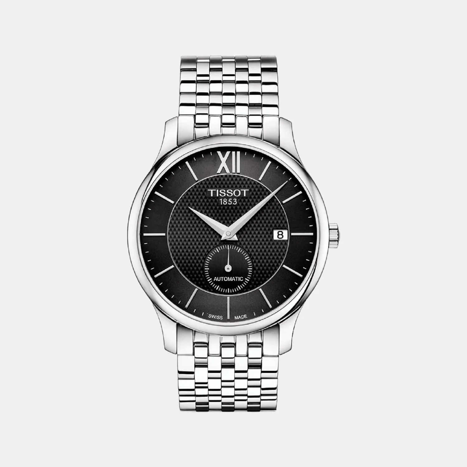Tradition Men Automatic Black Dial Analog Stainless Steel Watch T0634281105800