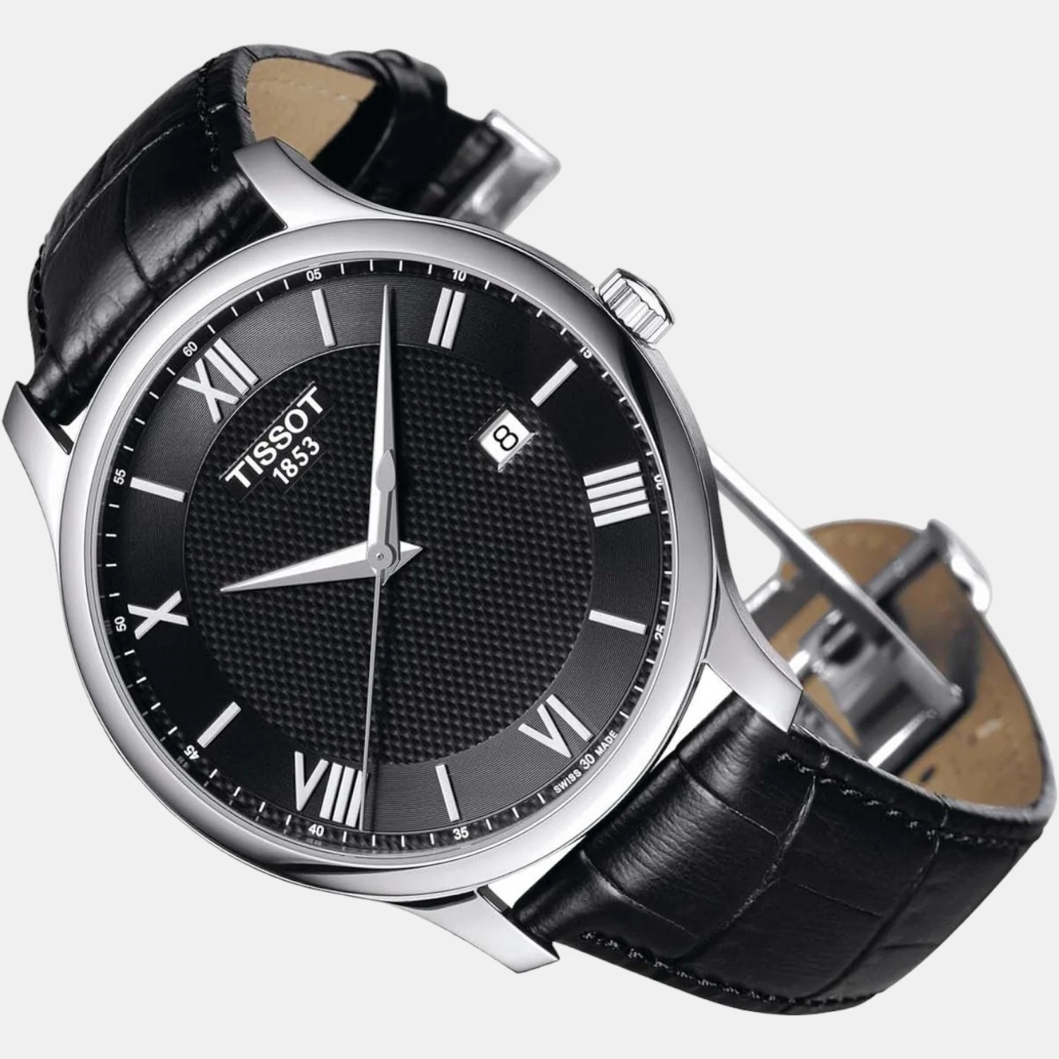 Tradition Men Quartz Black Dial Analog Leather Watch T0636101605800 - Image 2