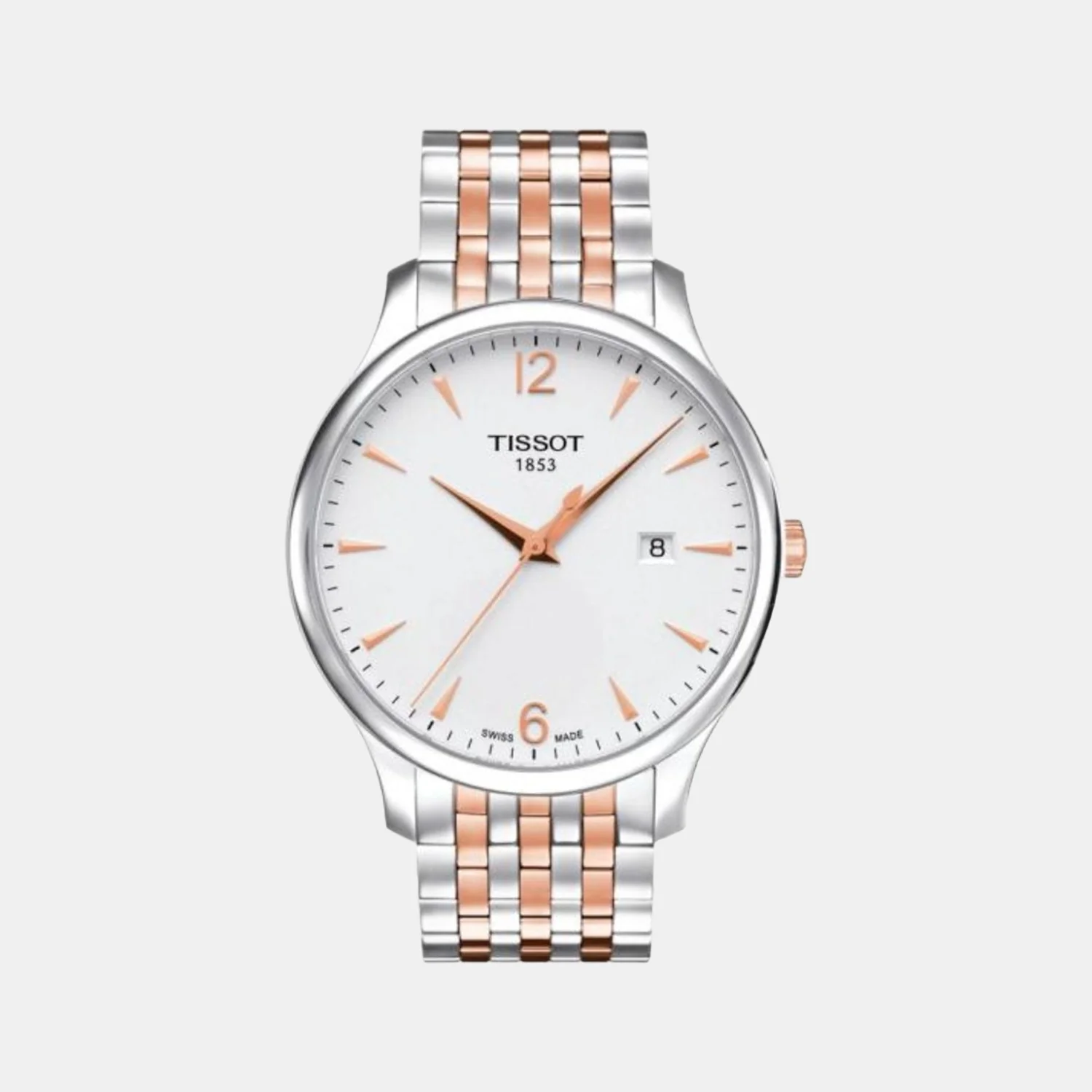 Tradition Men Quartz Silver Dial Analog Stainless Steel Watch T0636102203701