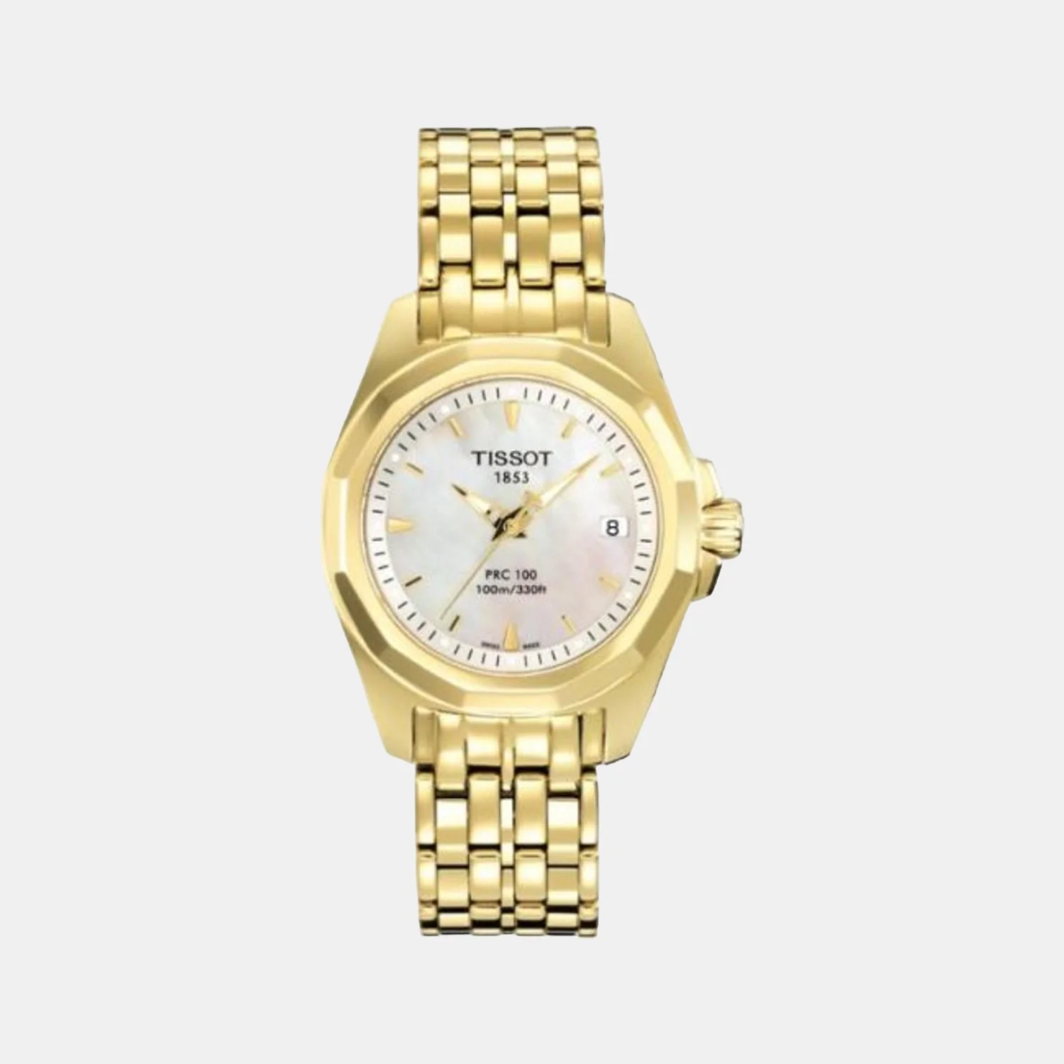 Women Quartz Mother Of Pearl Dial Analog Stainless Steel Watch T0080103311100