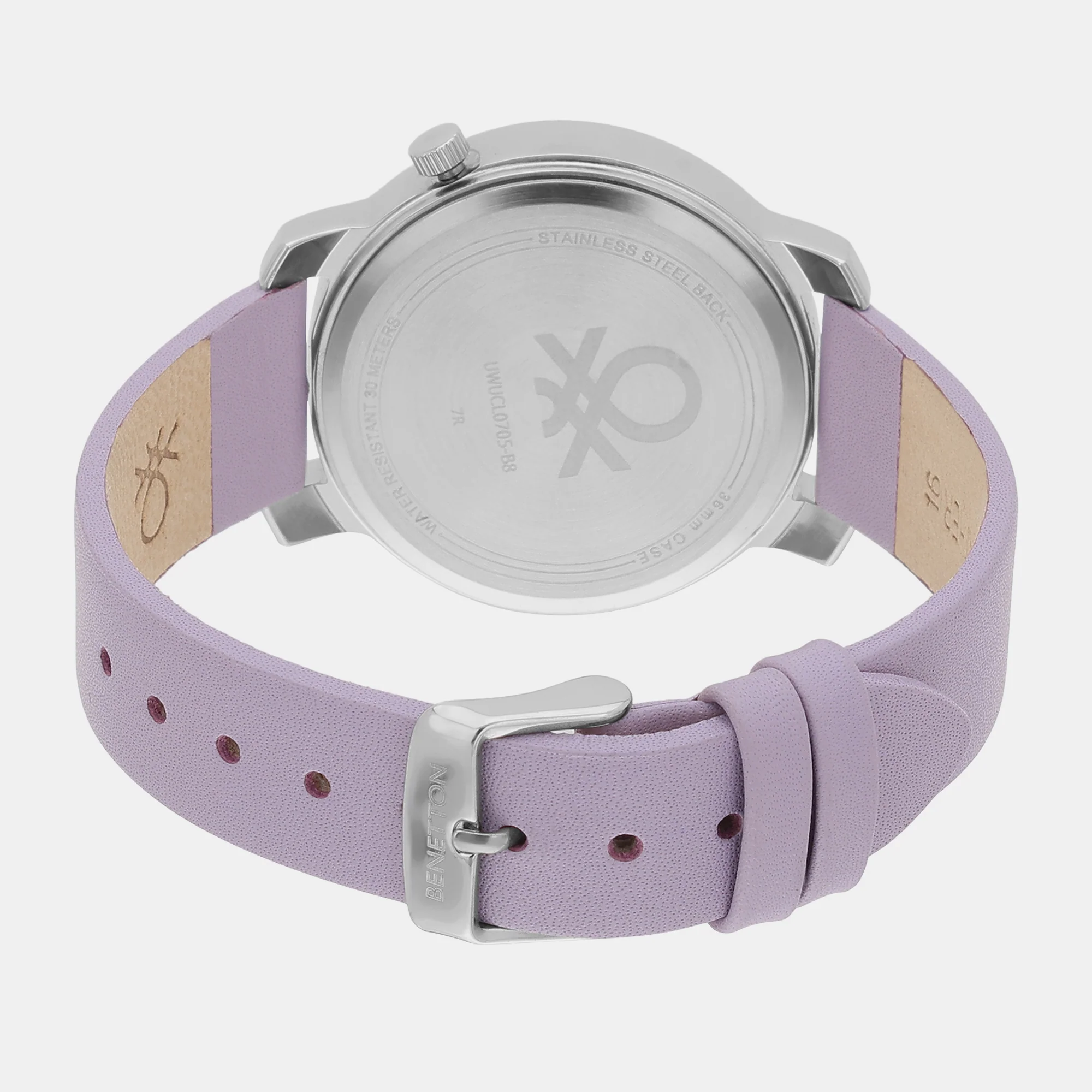Iconic Women Quartz Lavender Dial Analog Leather Watch UWUCL0705 - Image 4