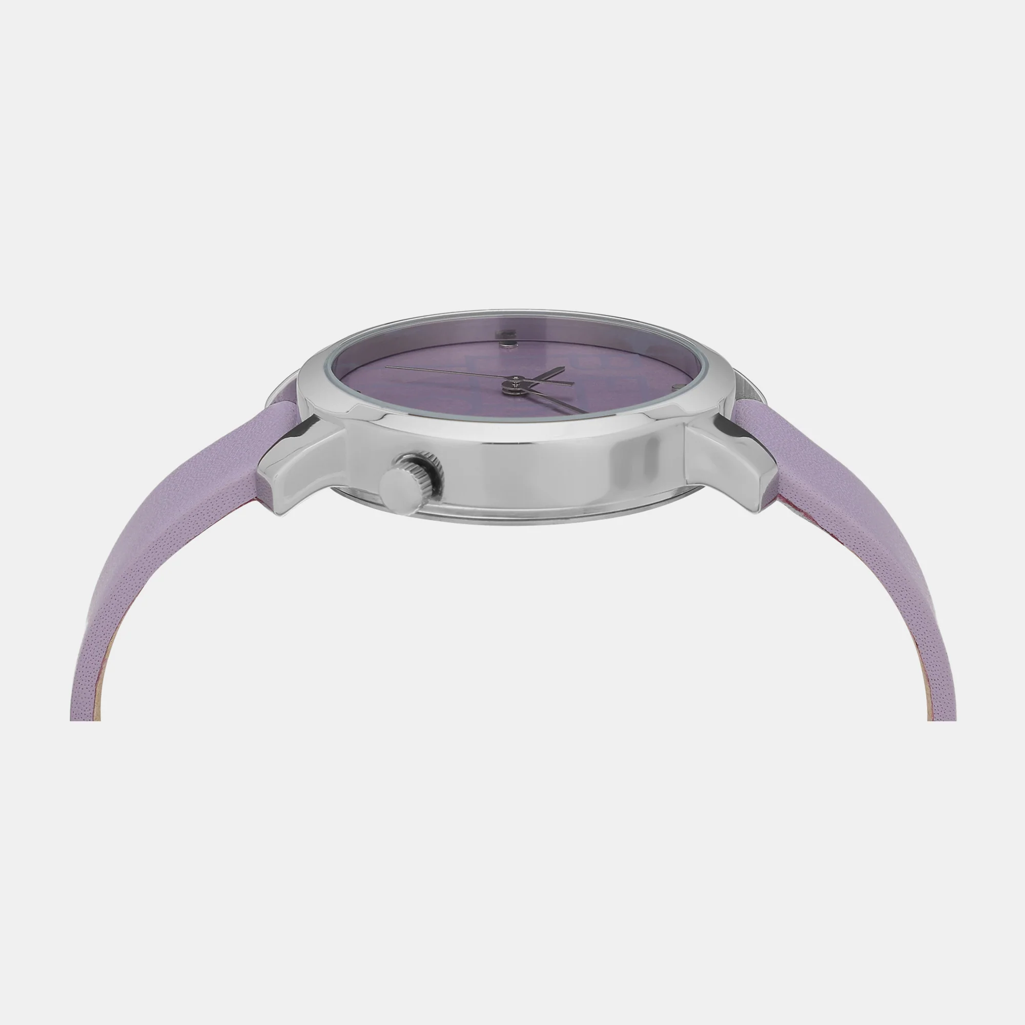 Iconic Women Quartz Lavender Dial Analog Leather Watch UWUCL0705 - Image 5