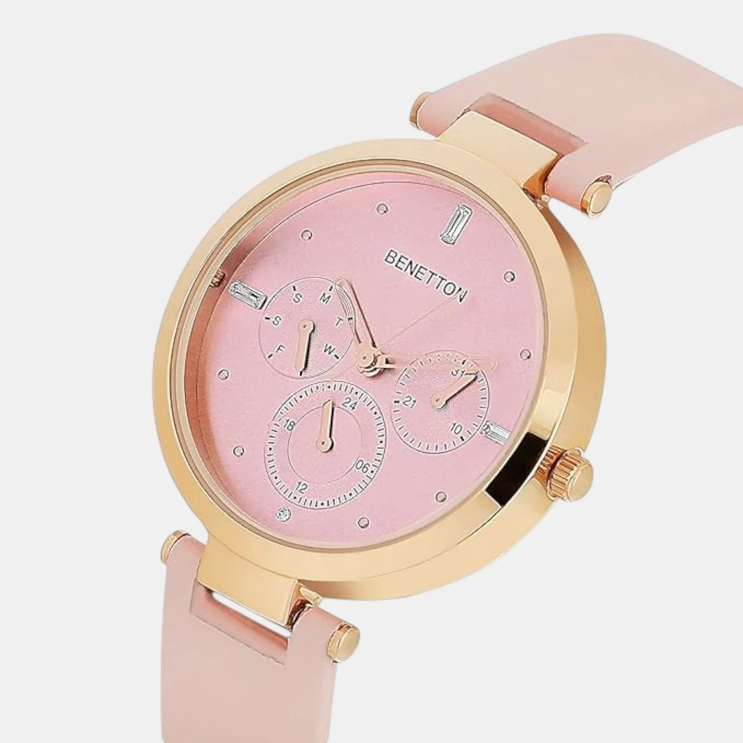 Signature Women Quartz Pink Dial Multi-Function Leather Watch UWUCL1005 - Image 2