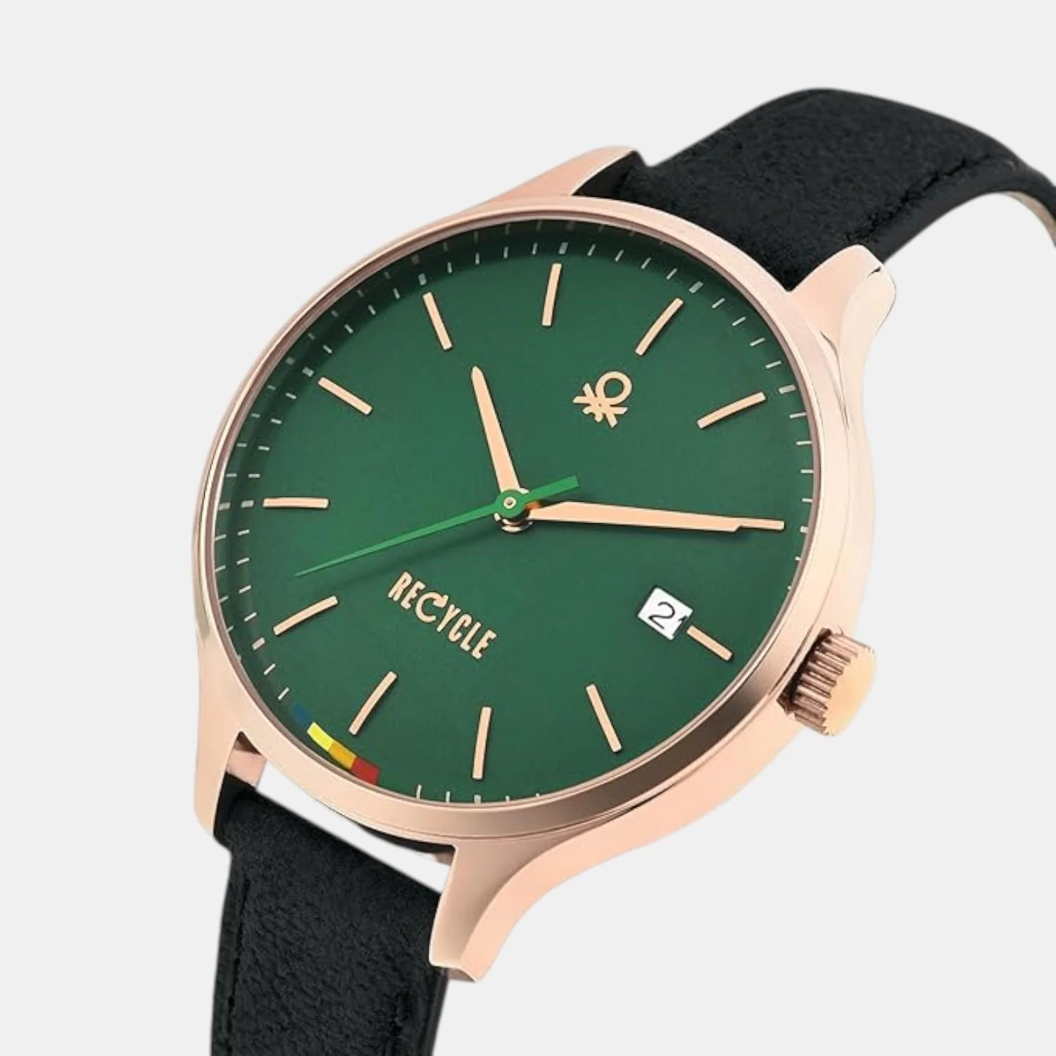 Social Women Quartz Green Dial Analog Leather Watch UWUCL0102 - Image 2