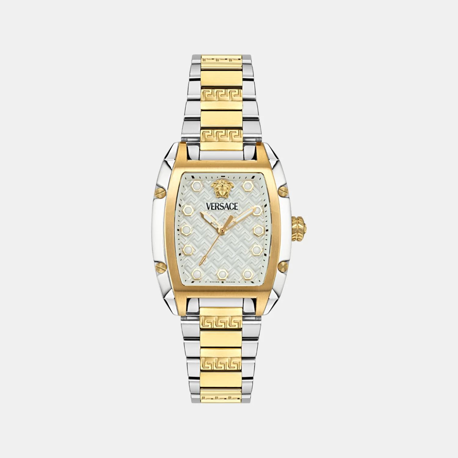 Dominus Women Quartz White Tonneau Dial Analog Stainless Steel Watch VE8K00424