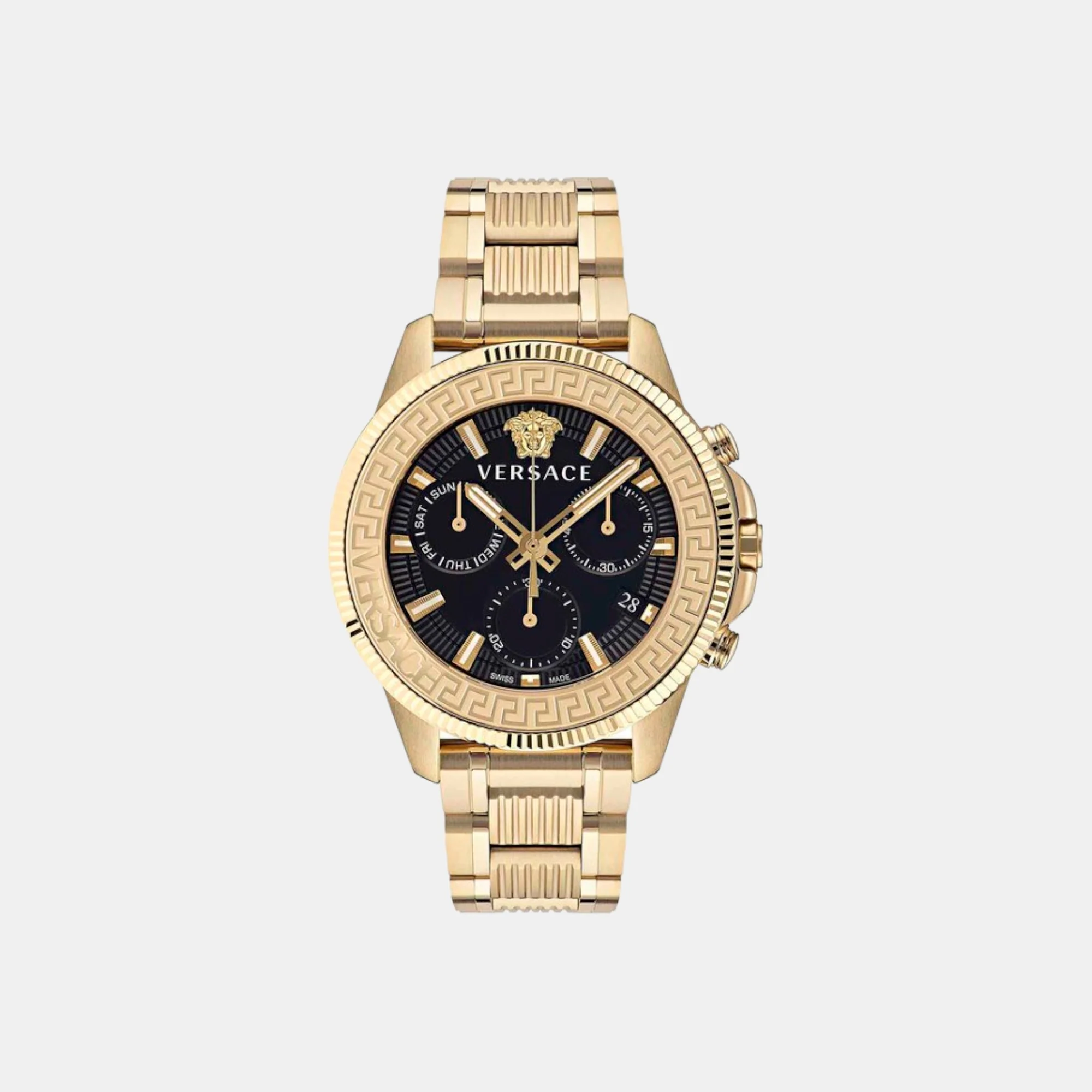 Greca Action Men Quartz Black Dial Analog Stainless Steel Watch VE3J00622