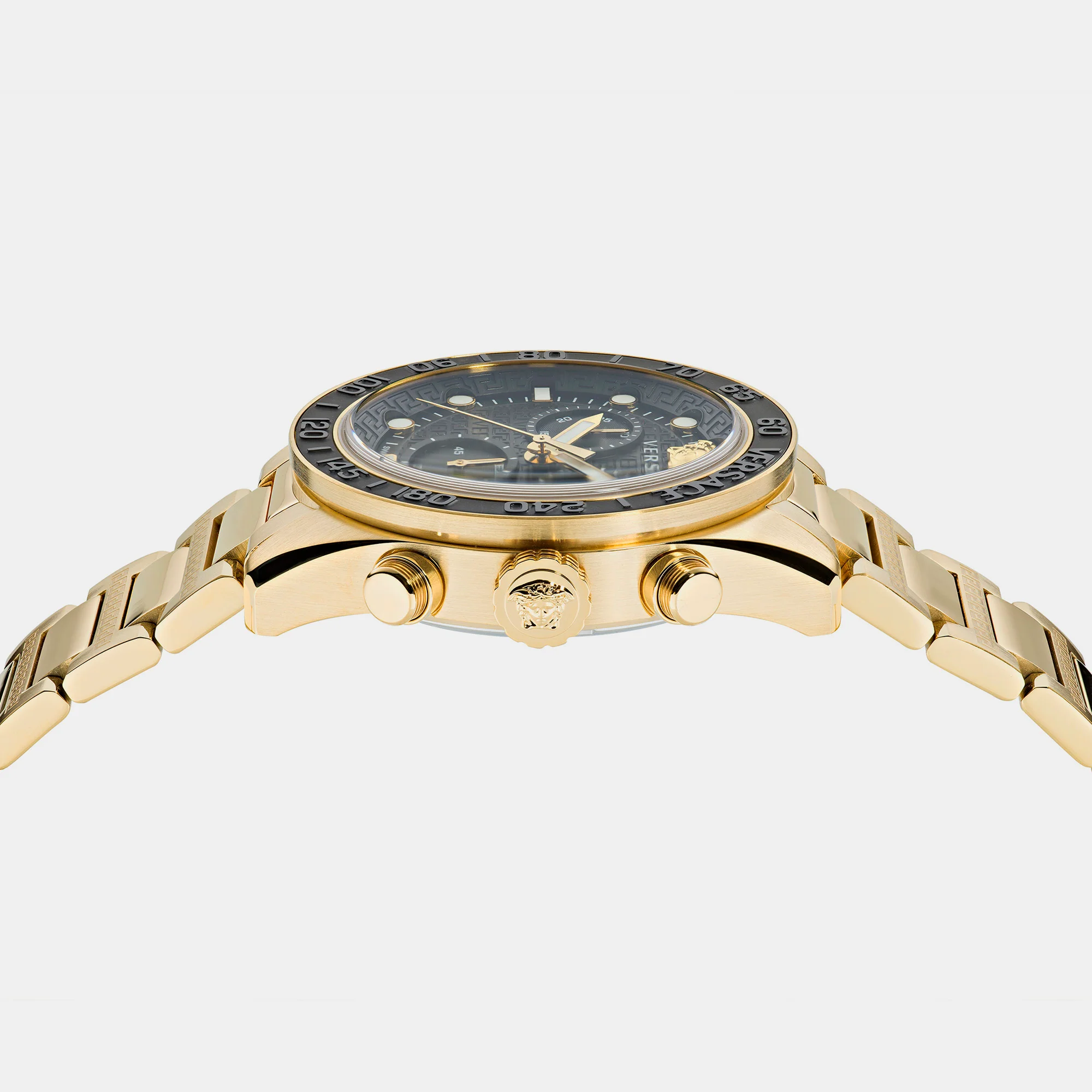 Greca Dome Men Quartz Black Dial Chronograph Stainless Steel Watch VE6K00523 - Image 3