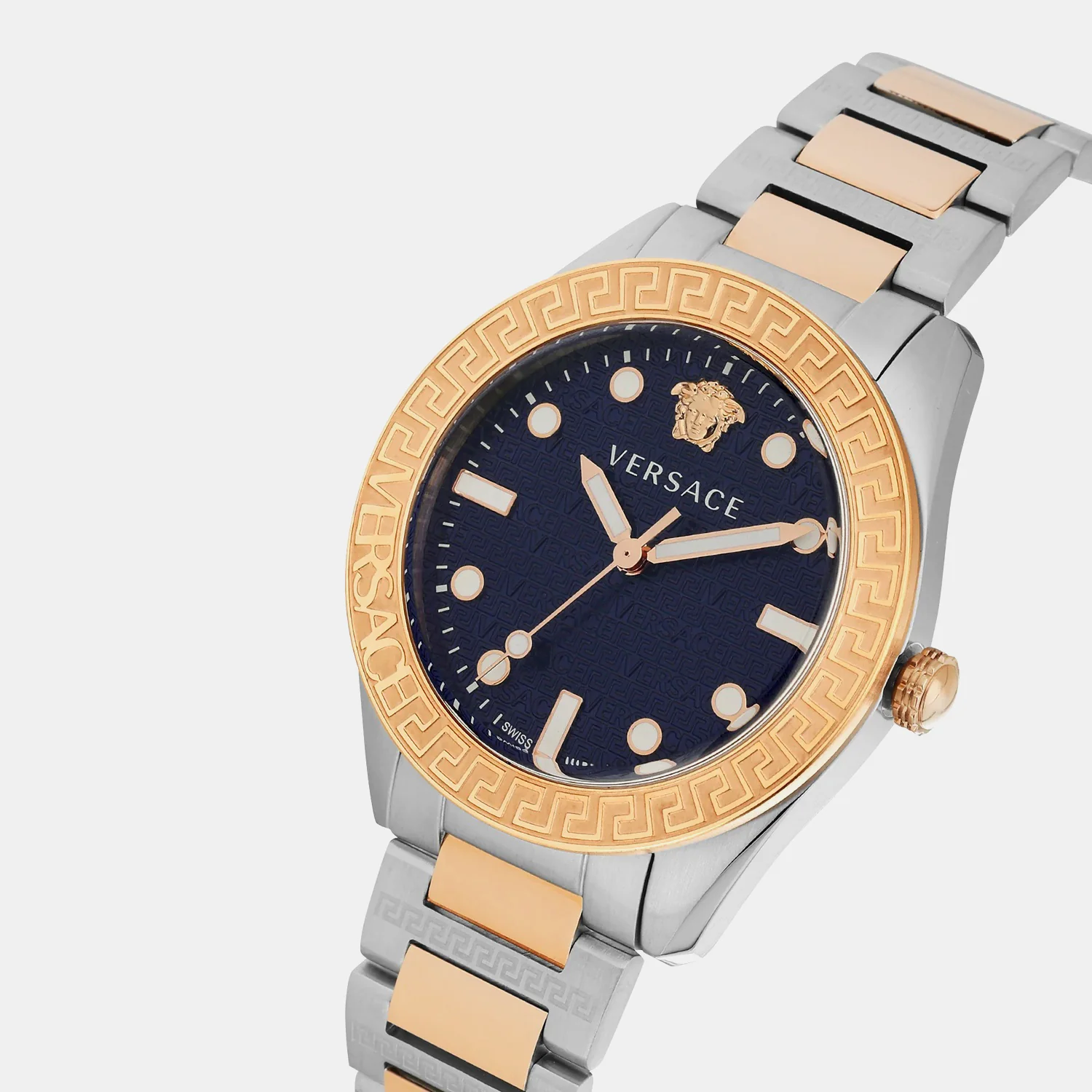 Greca Dome Men Quartz Blue Dial Analog Stainless Steel Watch VE2T00724 - Image 2