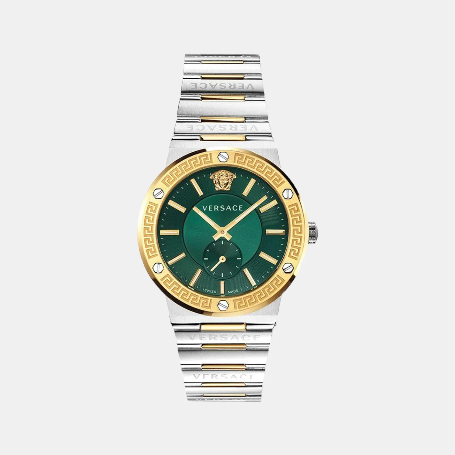 Greca Logo-VI Men Quartz Green Dial Analog Stainless Steel Watch VEVI00420