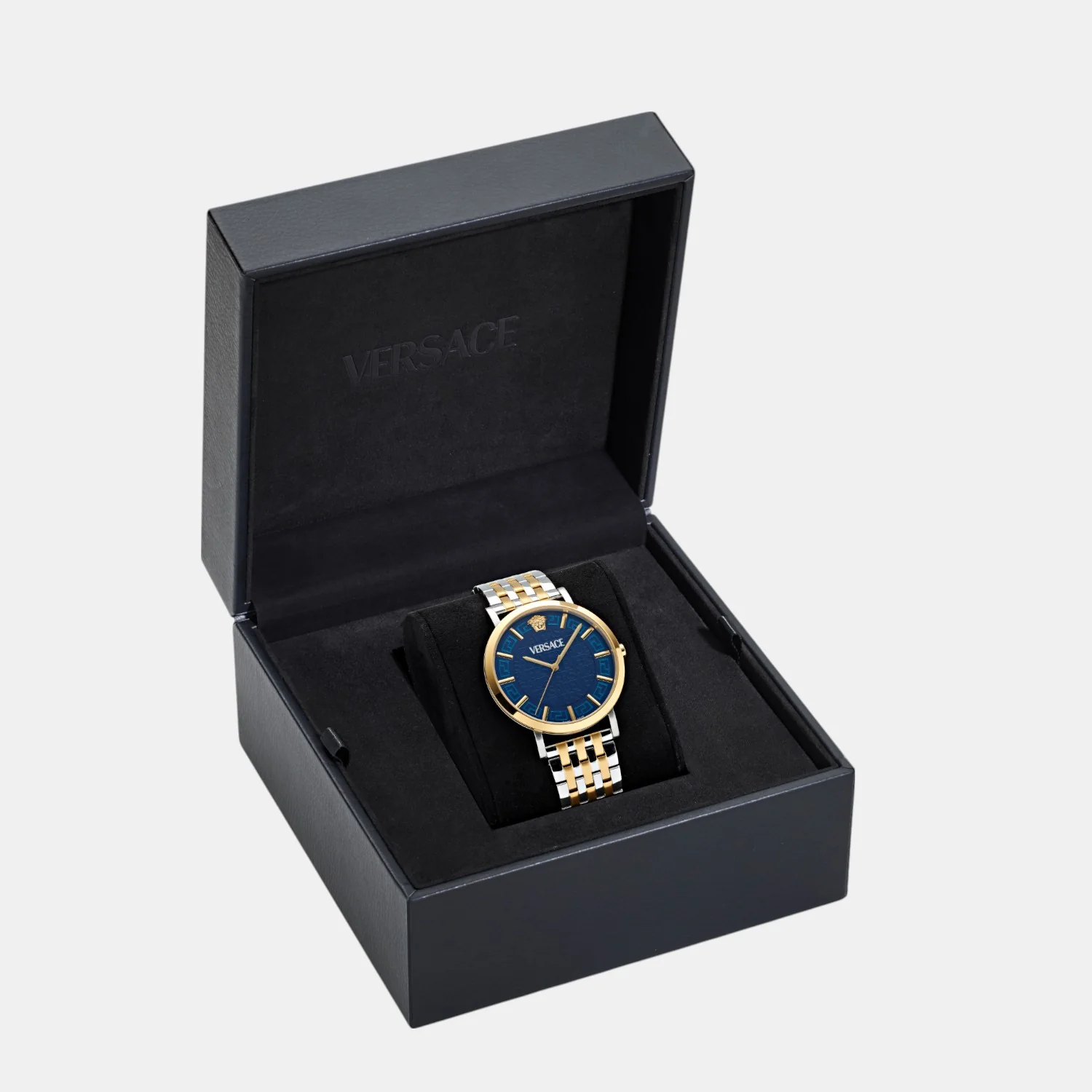 Greca Slim Men Quartz Blue Dial Analog Stainless Steel Watch VE8Q00424 - Image 3