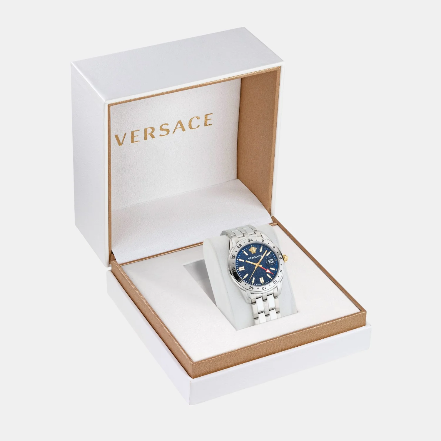 Greca Time Men Quartz Blue Dial Analog Stainless Steel Watch VE7C00523 - Image 3