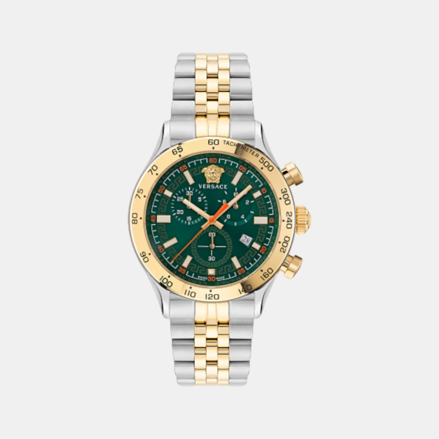 Hellenyium Men Green Dial Chronograph Stainless Steel Watch VE2U00522